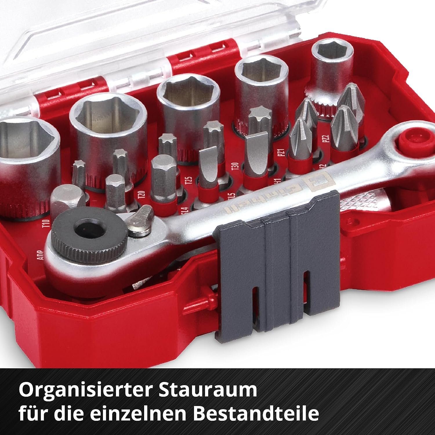 Einhell Bit-Set Einhell XS-CASE 21-tlg. Bit- und Steckschlüssel-Set (25-mm-Bits, Steck, 21-St., XS-CASE 21-tlg. Bit- und Steckschlüssel-Set, 25-mm-Bitsc