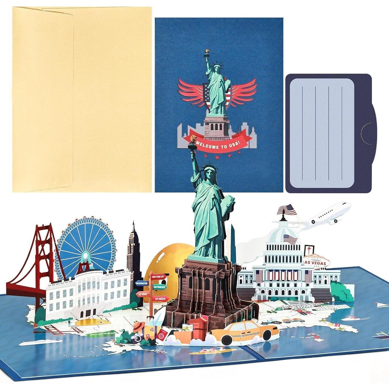 LuxusKollektion Geschenkkarte Pop Up Karte 3D Gutschein New York Urlaub Geschenk USA