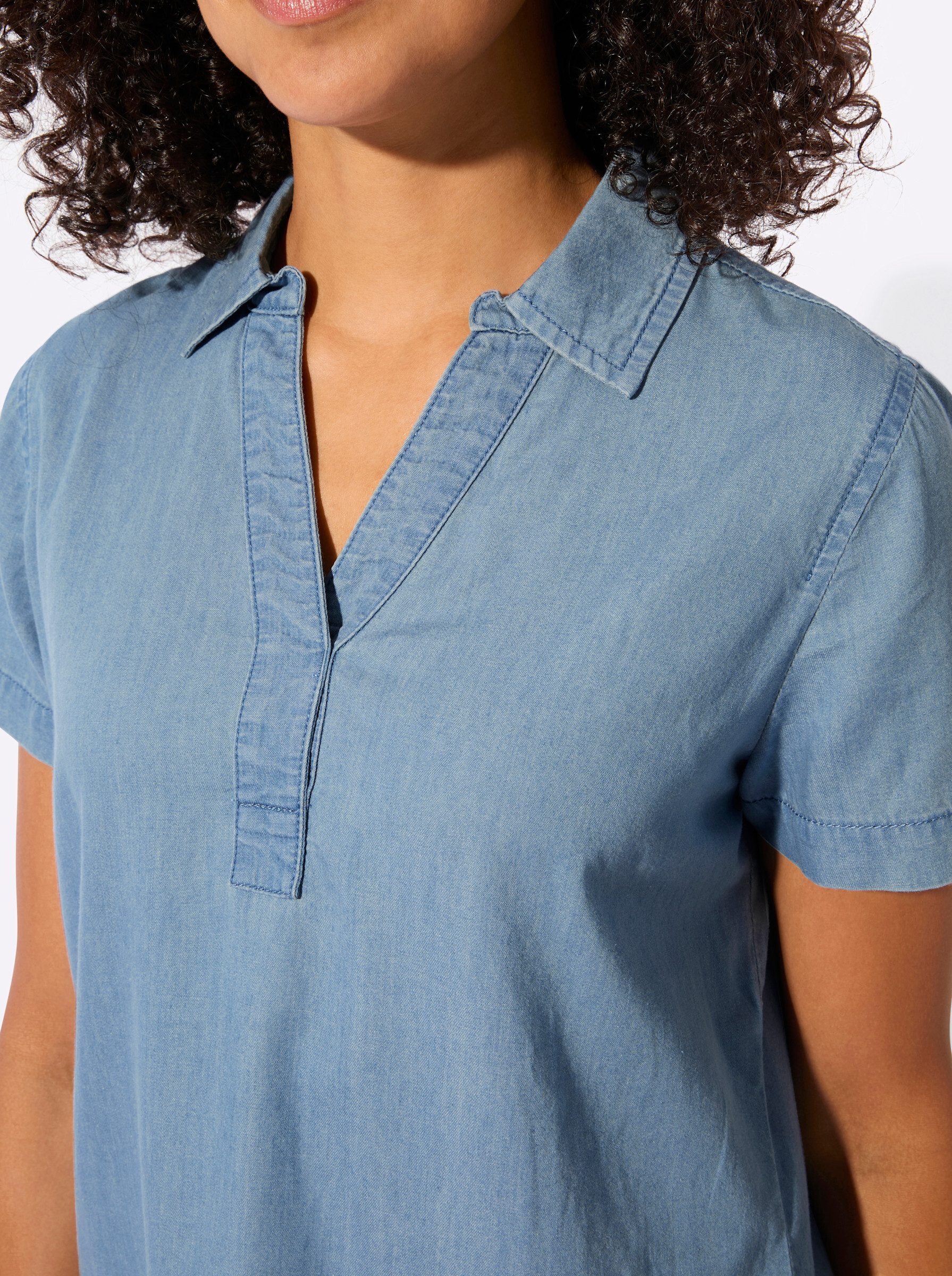 Witt Klassische Bluse Jeans-Tunika Kurzarm