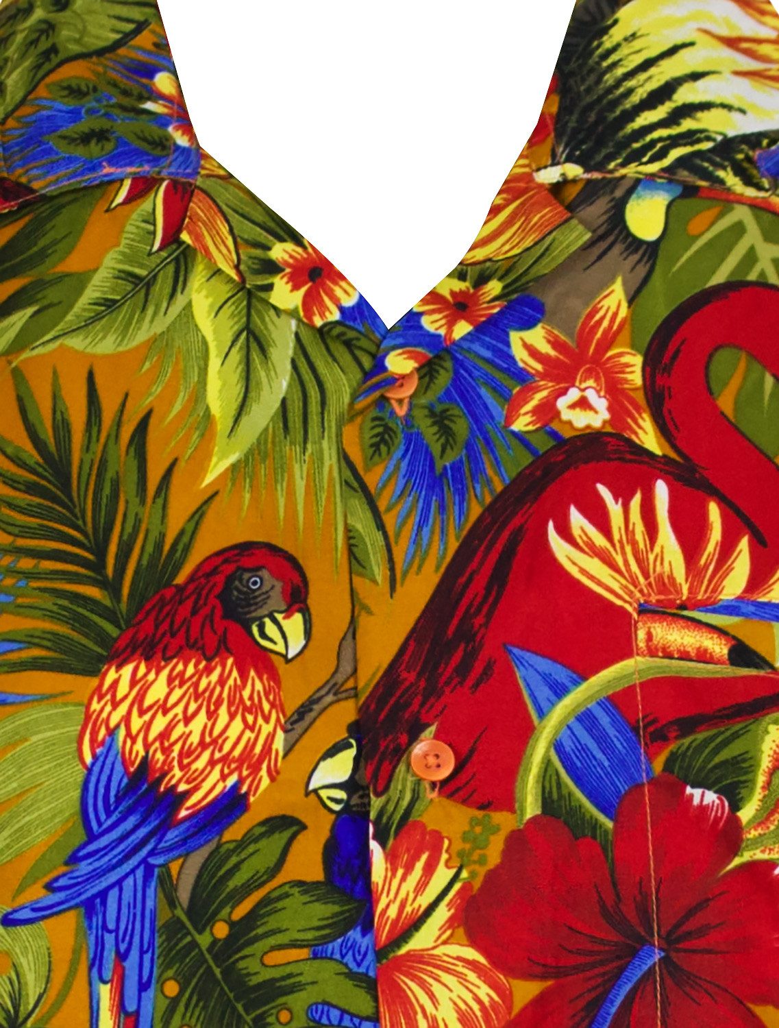 King Kameha Hawaiihemd Jungle Funky Hawaii-Hemd Herren Kurzarm Front-Tasche Stylish Unisex