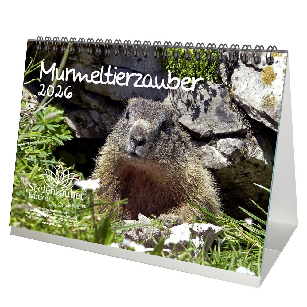 Seelenzauber Tischkalender Murmeltierzauber DIN A5 Tischkalender für 2026 Murmeltier