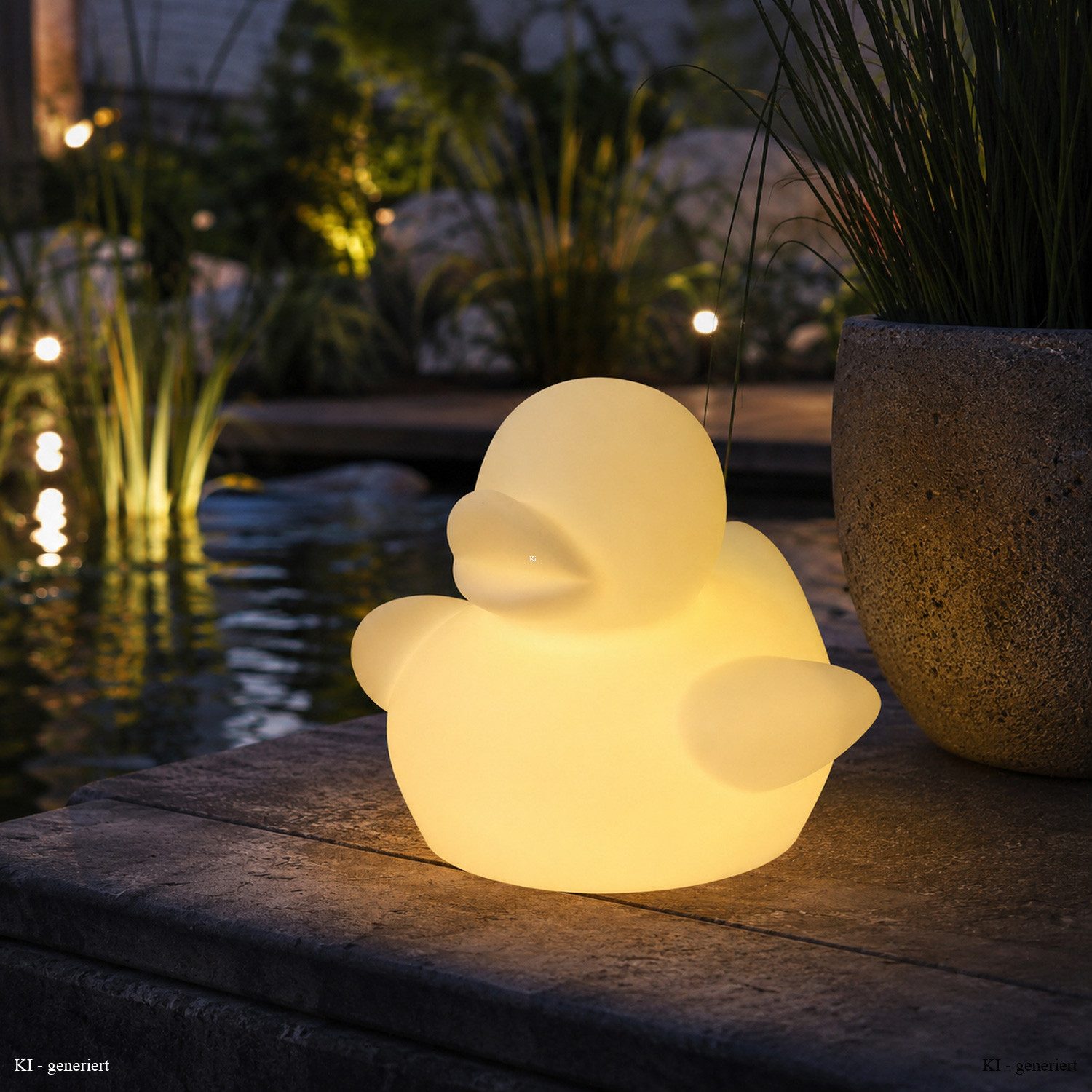 SATISFIRE LED Dekofigur LED Ente Leuchtente 24cm E27 warmweiß outdoor indoor Leuchtobjekt, LED Classic, warmweiß (2100K bis 3000K)