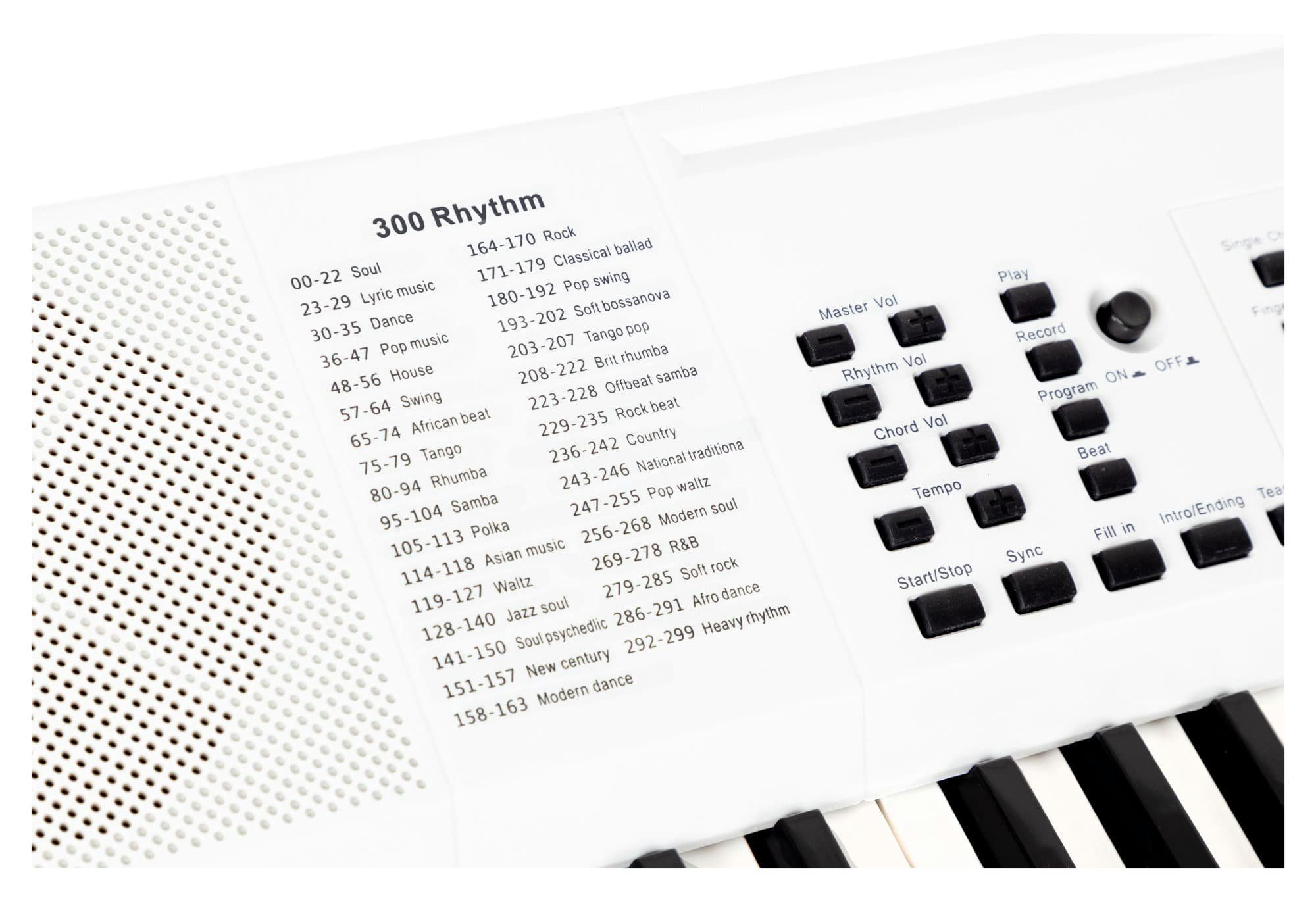 FunKey Home-Keyboard 61 Edition Pro (300 Sounds, 300 Rhythmen, MP3-/USB-Port) (Spar-Set, 5-St., Inkl. Keyboardstativ und Bank), mit Begleitautomatik und intelligente Lernfunktion