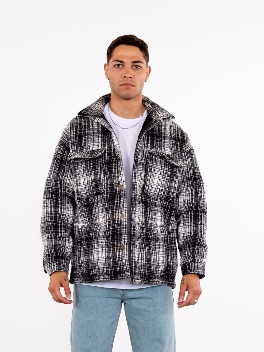 Hemdjacke Lumberjacket Jacket Kapitone Herren Flanelljacke kariert Hemdjacke