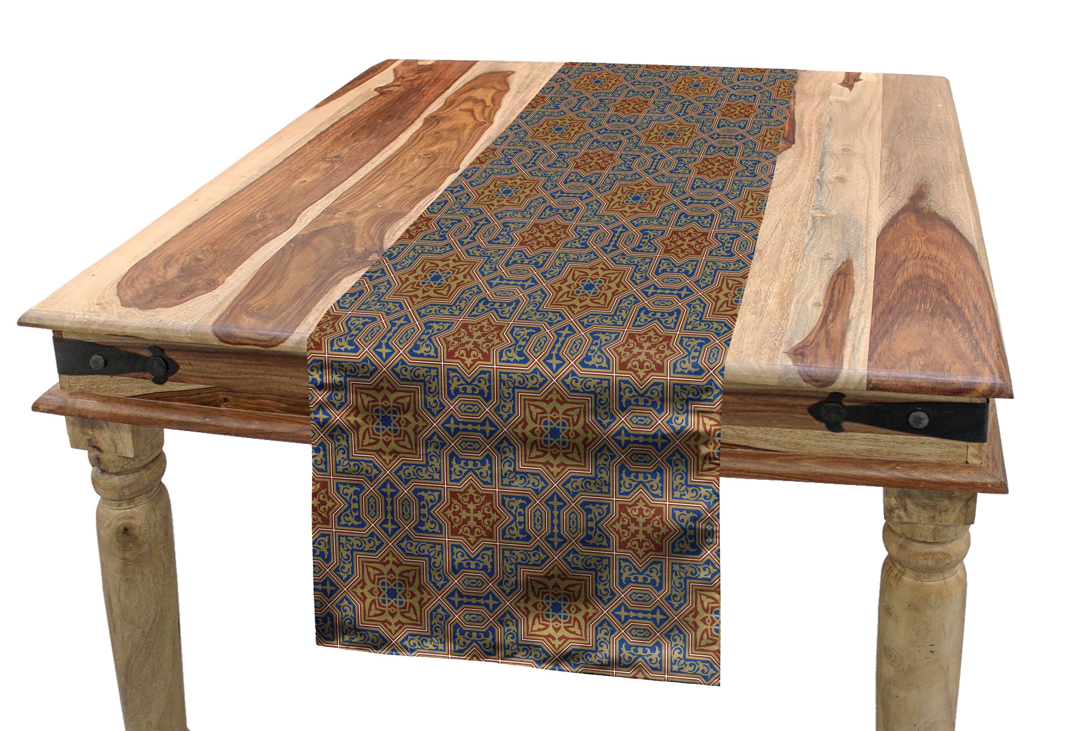 Abakuhaus Tischläufer Esszimmer Küche Rechteckiger Dekorativer Tischläufer, marokkanisch traditionell
