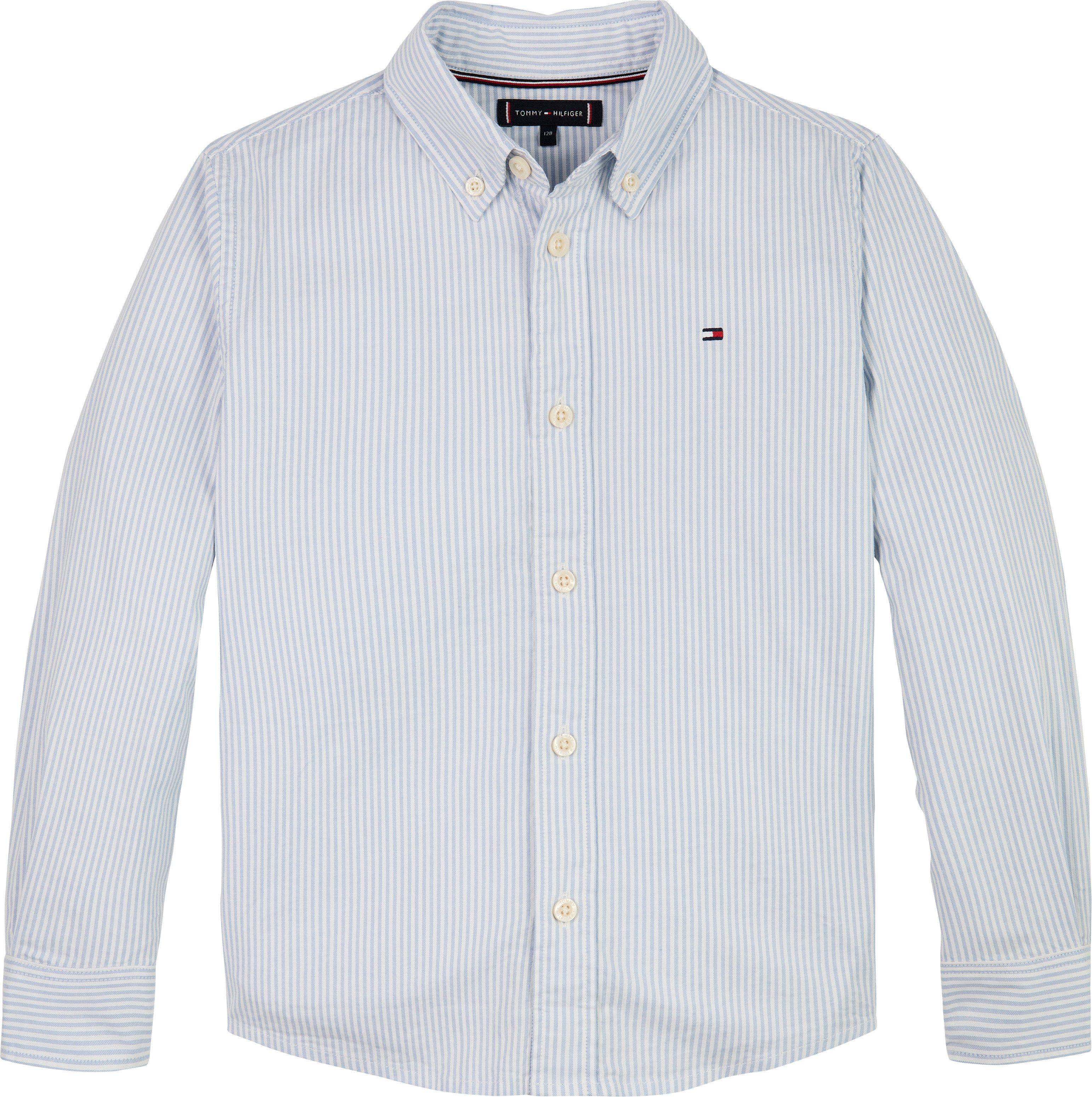 Tommy Hilfiger Langarmhemd FLEX ITHACA SHIRT LS mit Streifenmuster, Logostickerei