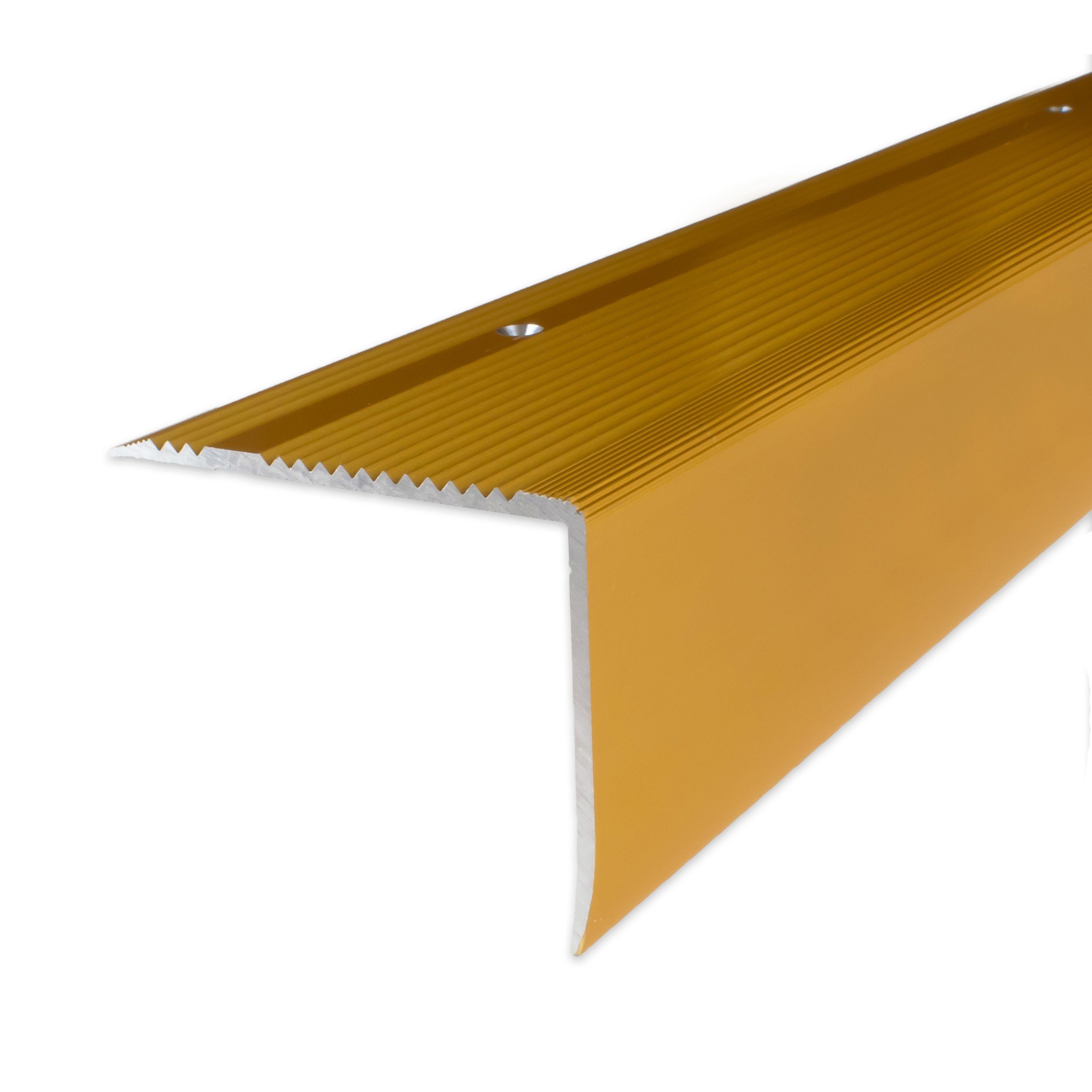 PROVISTON Treppenkantenprofil Aluminium, 69 x 55 x 1000 mm, Goldfarbig, Treppenkanten Winkel (1-St)