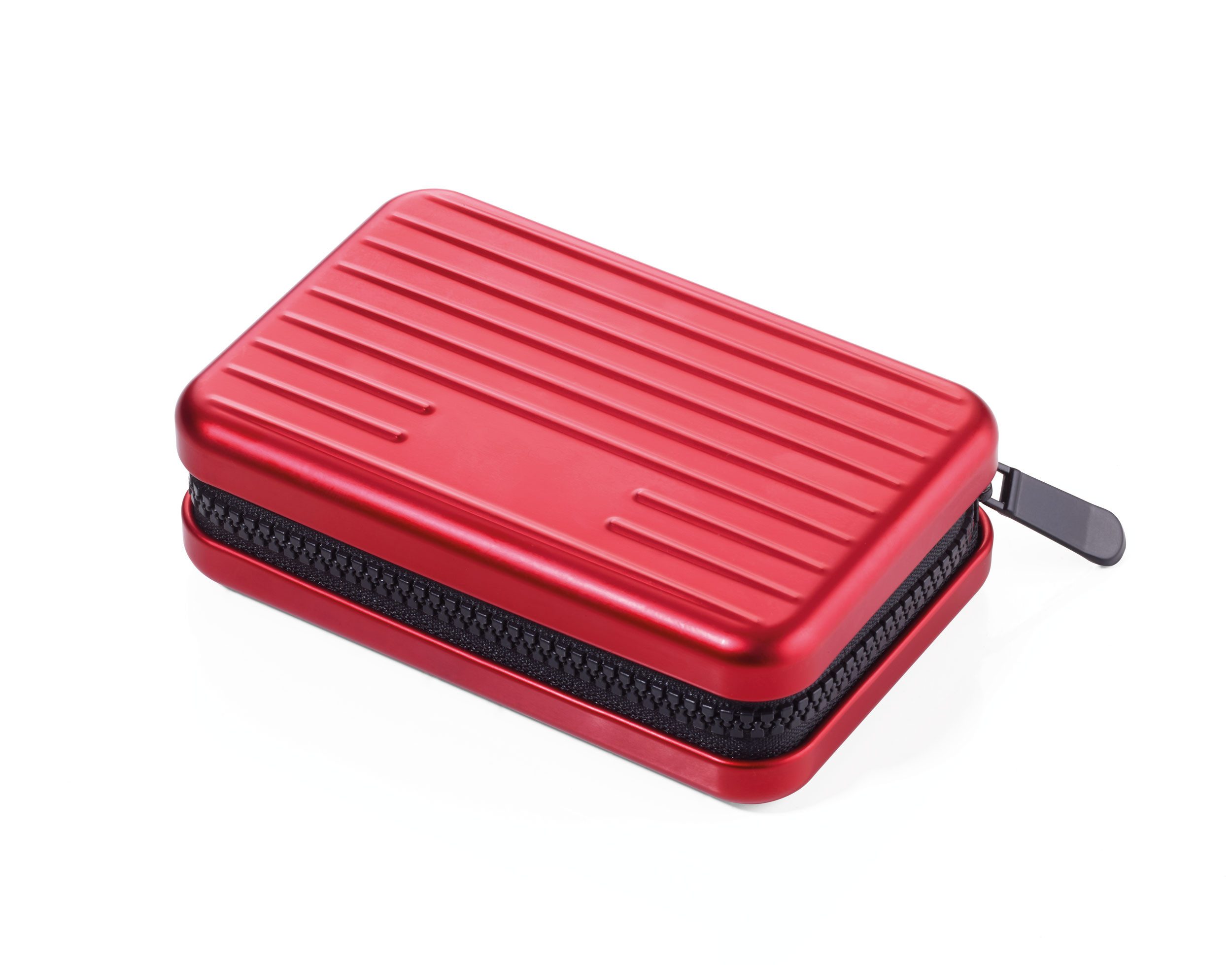TROIKA Kartenetui Aluminium mit Schutz vor Datendiebstahl – Kartenetui im Koffer-Design (9 Fächern für bis zu 20 Karten), Cardholder in verschiedenen Farben, RFID Schutz, 10,5 x 7 x 3 cm