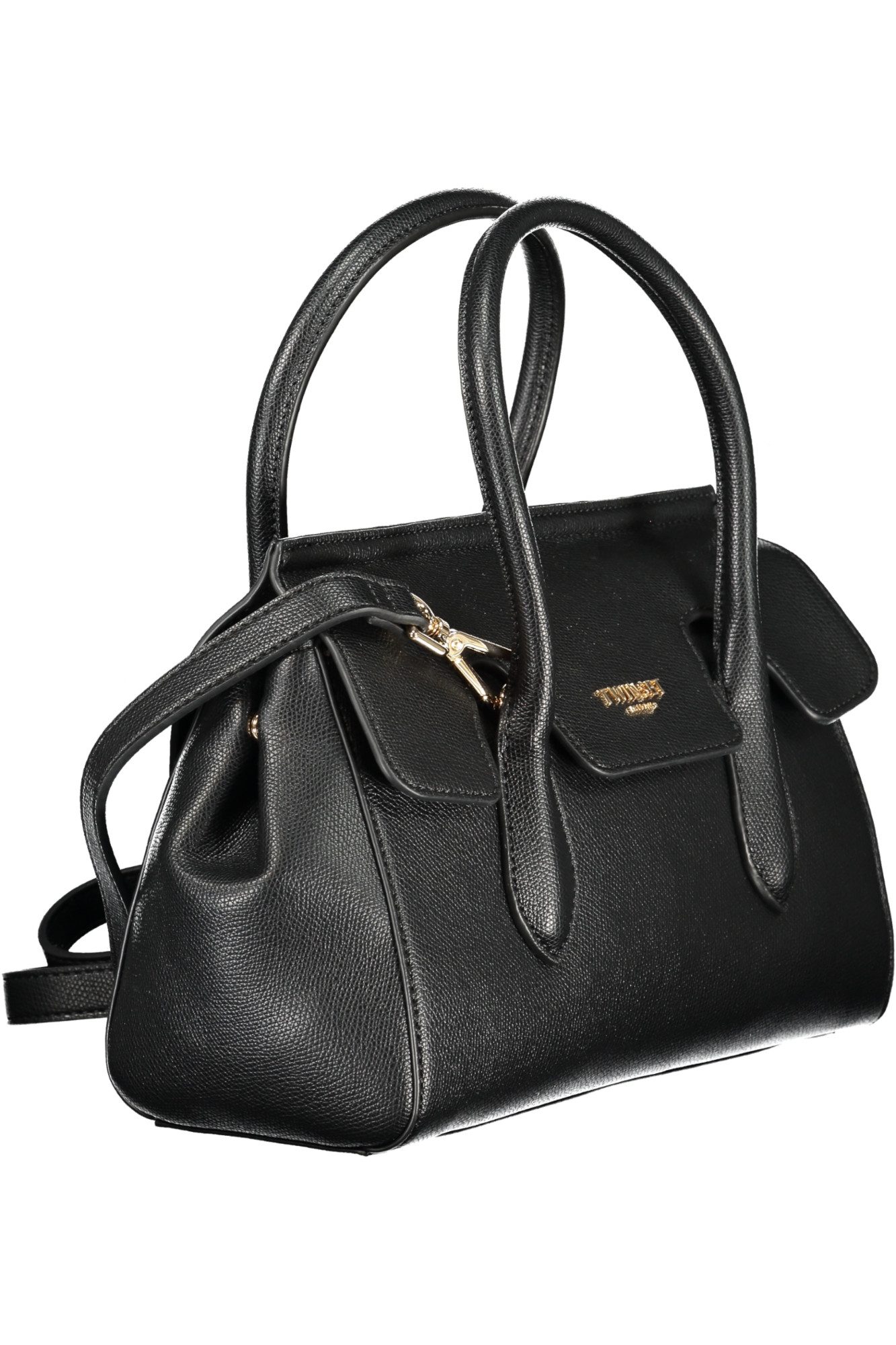 TWINSET Umhängetasche, Elegante Schwarze Damentasche mit Schultergurt und Kontrastelementen