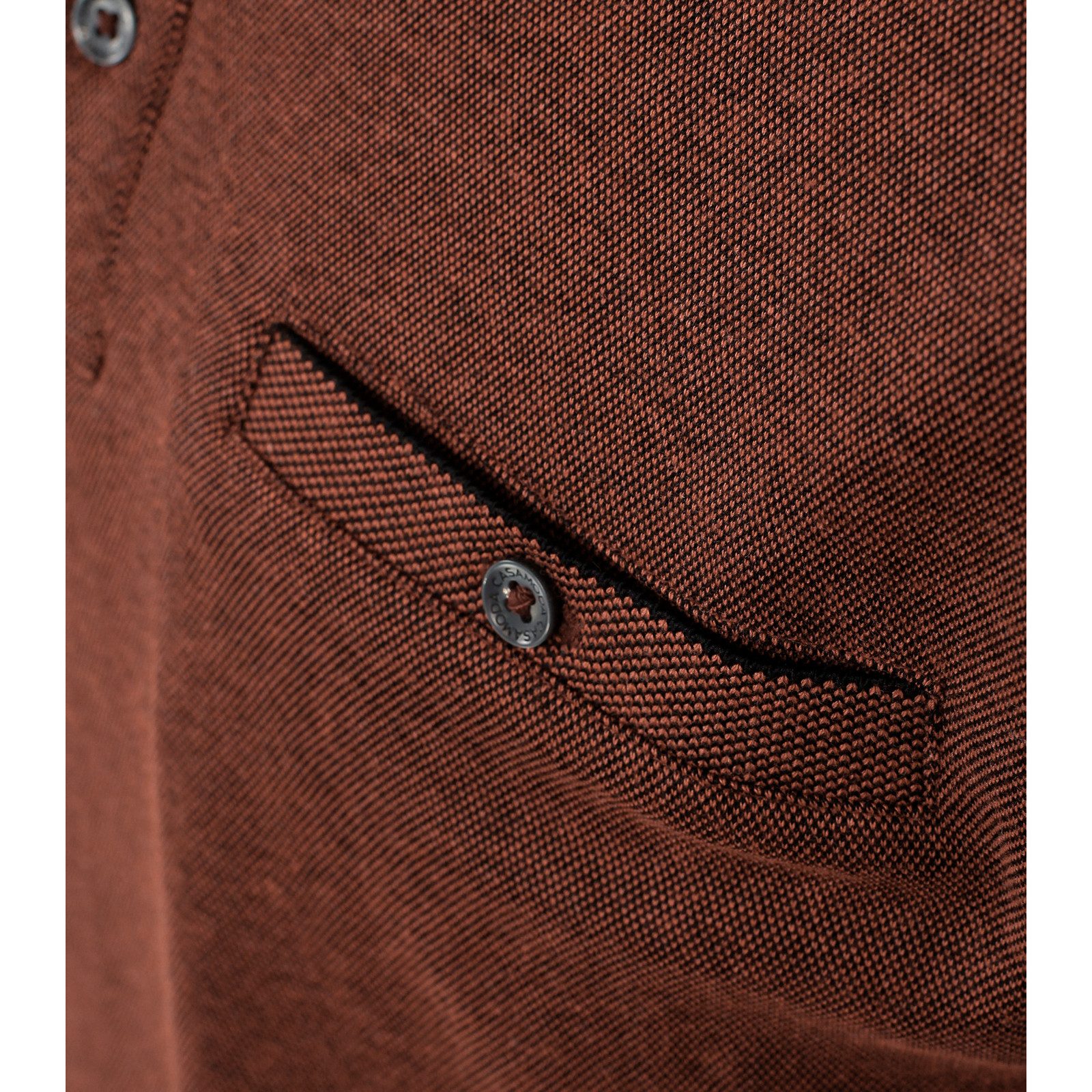 CASAMODA Langarm-Poloshirt CasaModa XXL Langarm-Poloshirt terracotta melange