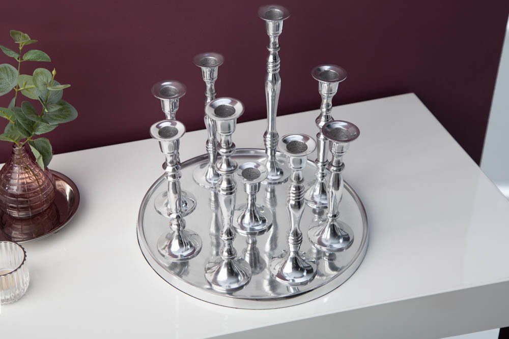 riess-ambiente Kerzenständer MODERN BAROCK 25cm silber, Metall · Kerzenhalter · Deko · Barock-Design – Bild 5 von 5