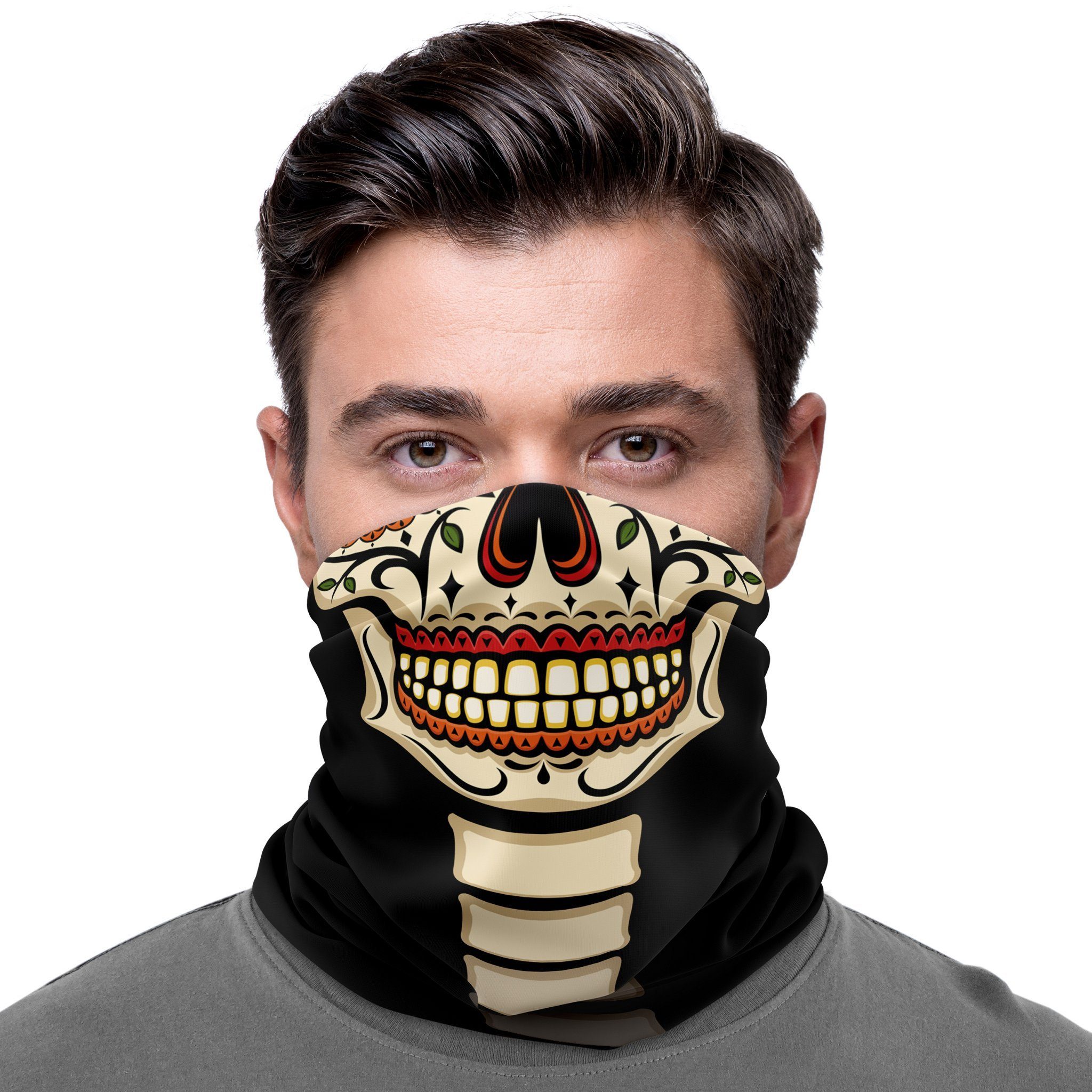 Maskworld Verkleidungsmaske Schlauchschal Senor Muerte, Elastisches Halstuc günstig online kaufen