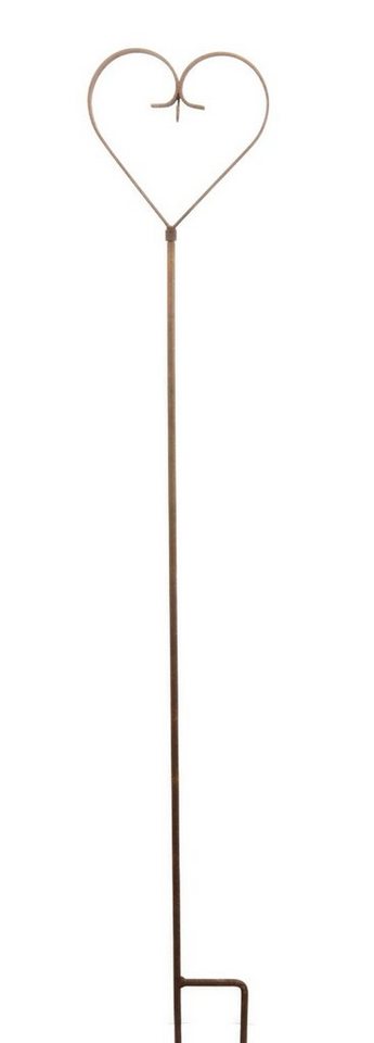 Thumbnail - Hirsch Terracotta Futterhaus Herz auf Stab mit Haken Höhe 142 cm, massiv - stabil - schön