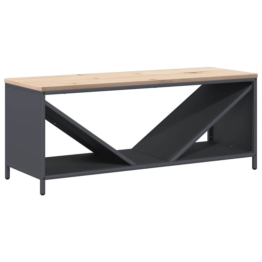 vidaXL Kaminholzregal Brennholzregal mit Holzplatte Anthrazit günstig online kaufen
