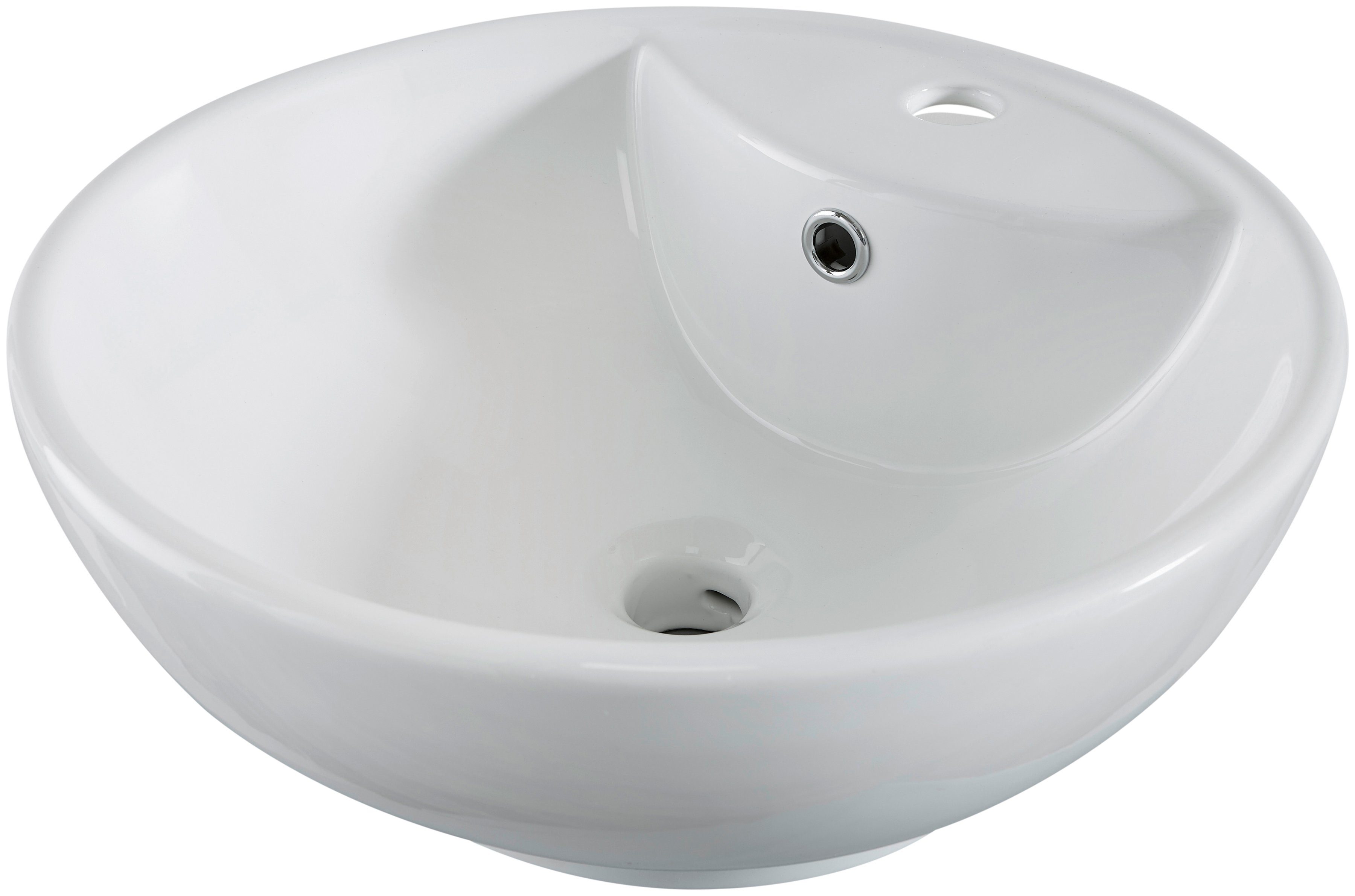 welltime Aufsatzwaschbecken Milano, mit Überlauf, rund, Durchmesser 45 cm
