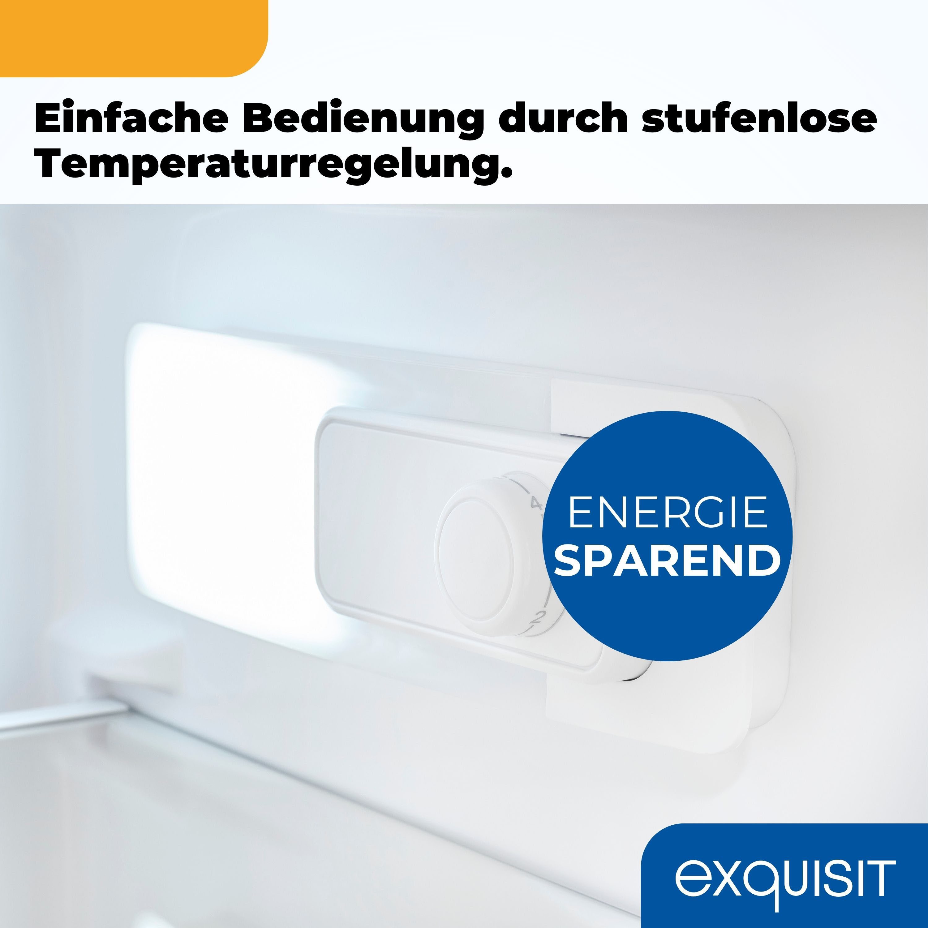 exquisit Kühlschrank KS320-V-H-040E inoxlook-az, 142,6 cm hoch, 54,4 cm breit, Großzügiger Kühlraum für mehr Frische und beste Übersicht – Bild 5 von 5