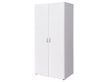 möbelando Kleiderschrank Hamina (BxHxT: 80x177x52 cm) aus Spanplatte in Weiß mit 2 Türen, 1 Boden und 1 Kleiderstange