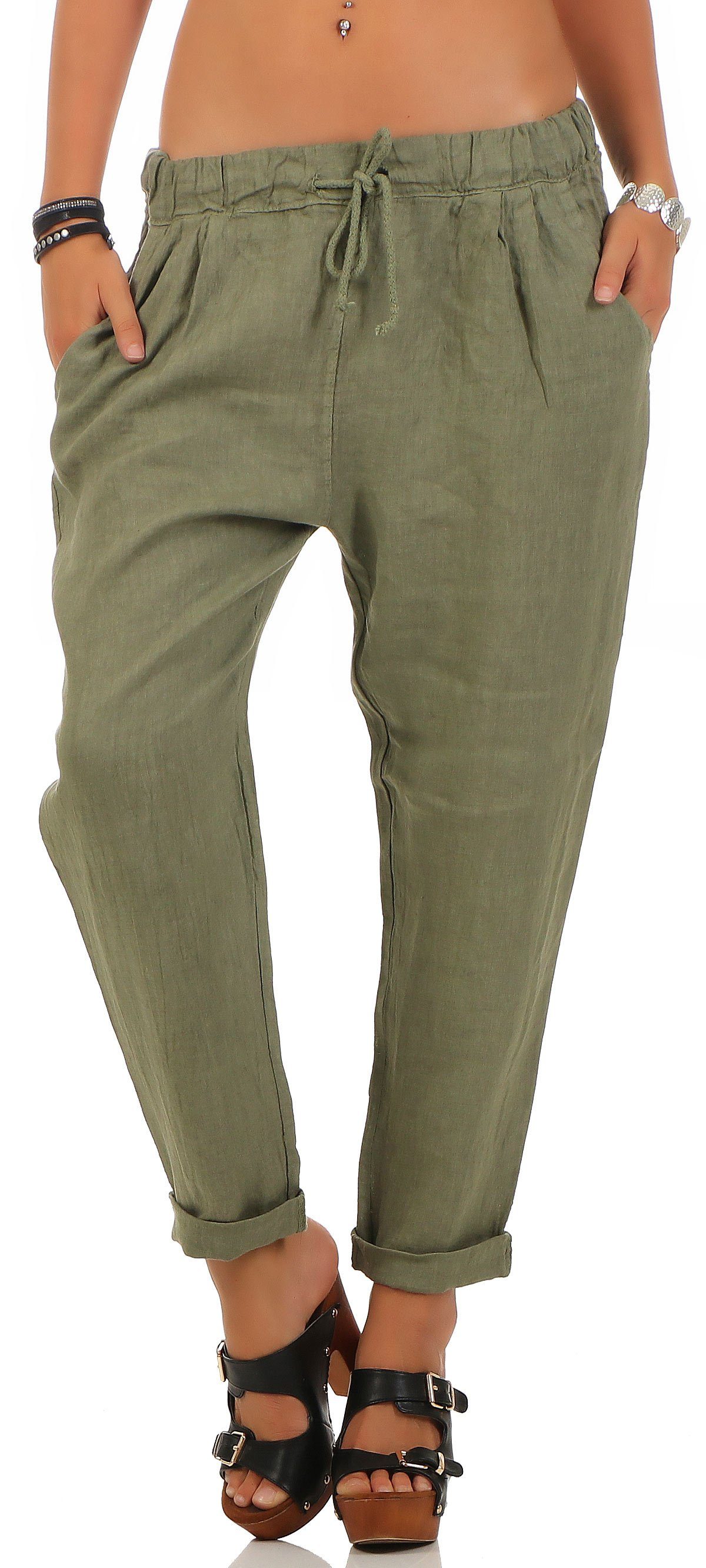malito more than fashion Leinenhose malito Damen Hose aus Leinen, Stoffhose günstig online kaufen