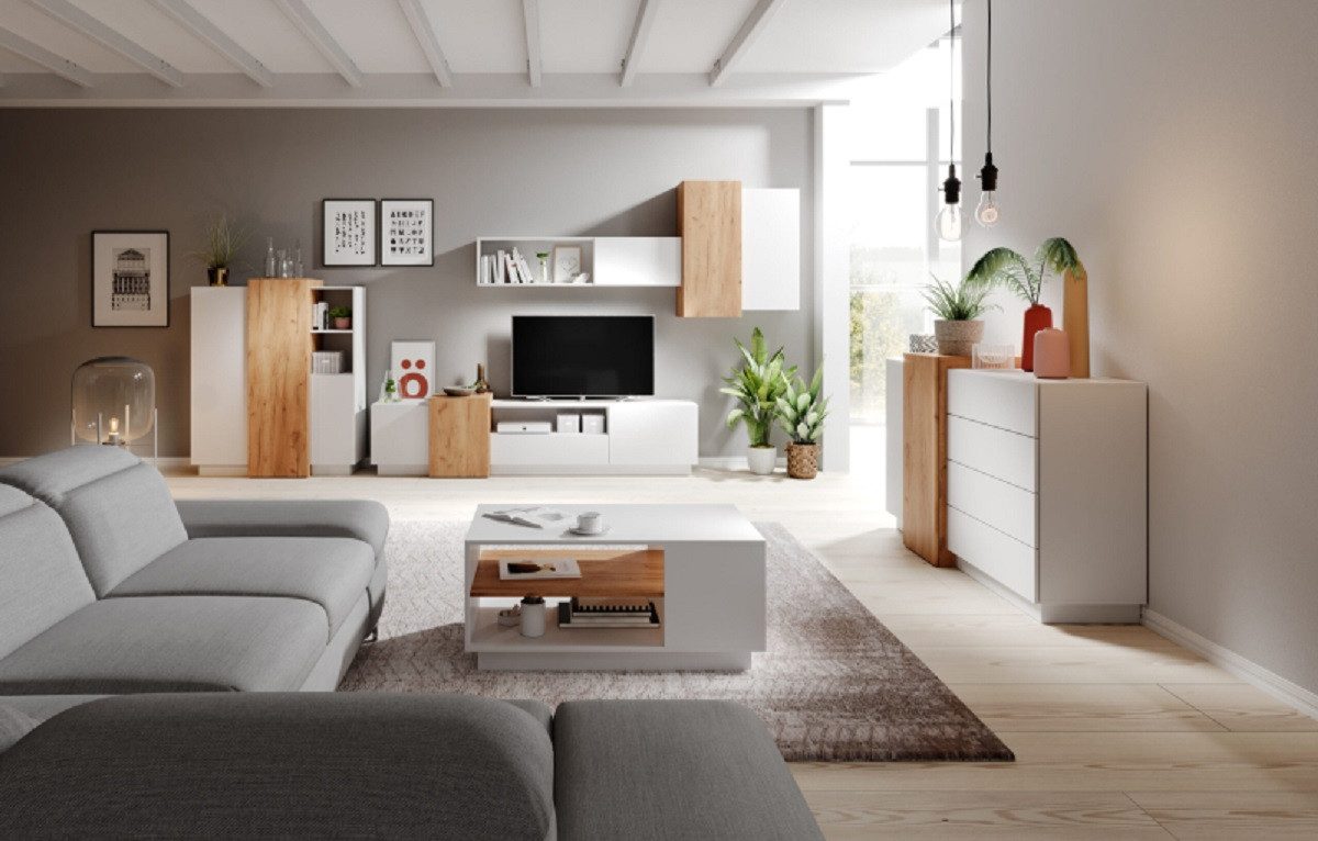 ROYAL24_MARKT Wohnzimmer-Set - Träumen Sie von einem perfekten Wohnzimmer mit Möbeln, (Komplett Set, 5-St., Premium - SUZI 1), Aktuelles Design - Exzellent.