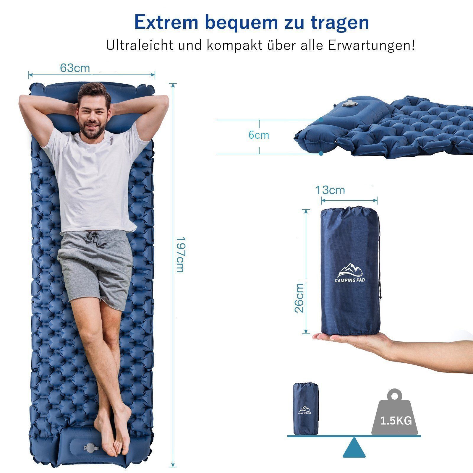 Elegear Isomatte Selbstaufblasende Campingmatte für Camping/Outdoor, günstig online kaufen
