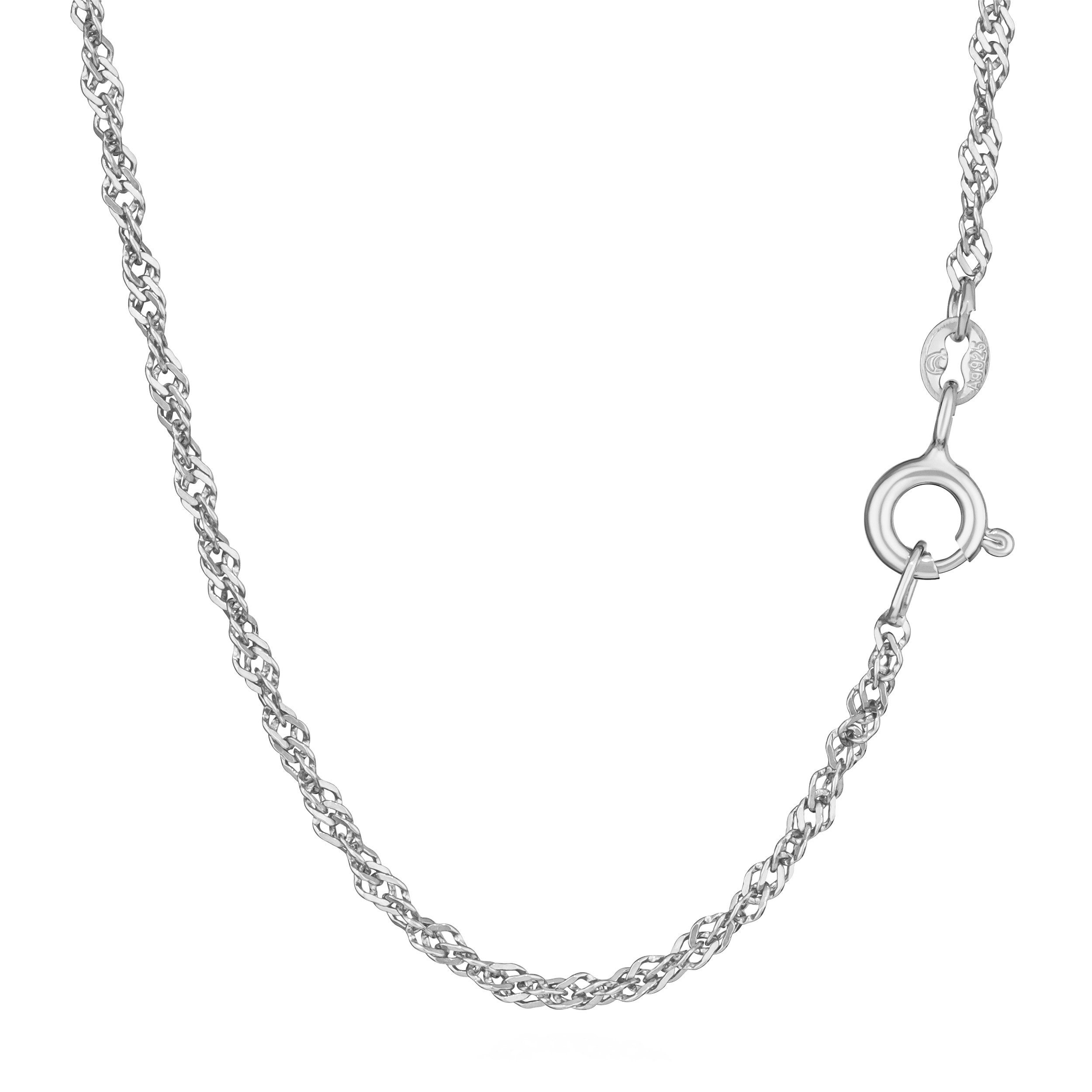 Silberkette Elegante Halskette 42cm Doppel Panzerkette 925 Silber 1,8mm breite Sil