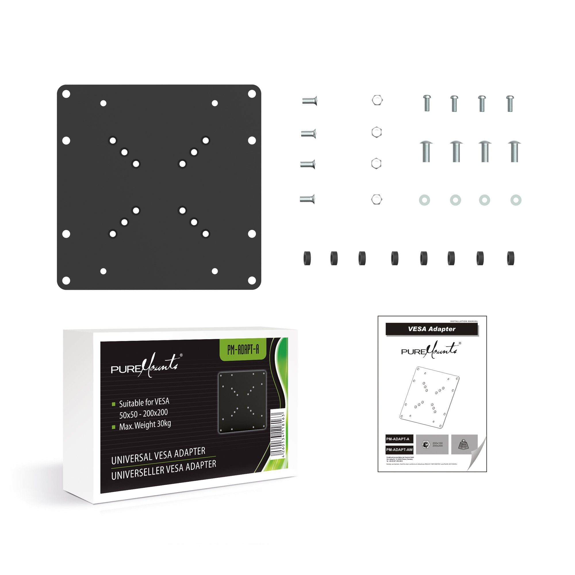 Universeller PureMounts Adapter PM-ADAPT-A VESA 50x50 VESA für PureMounts® bis TV-Wandhalterung -