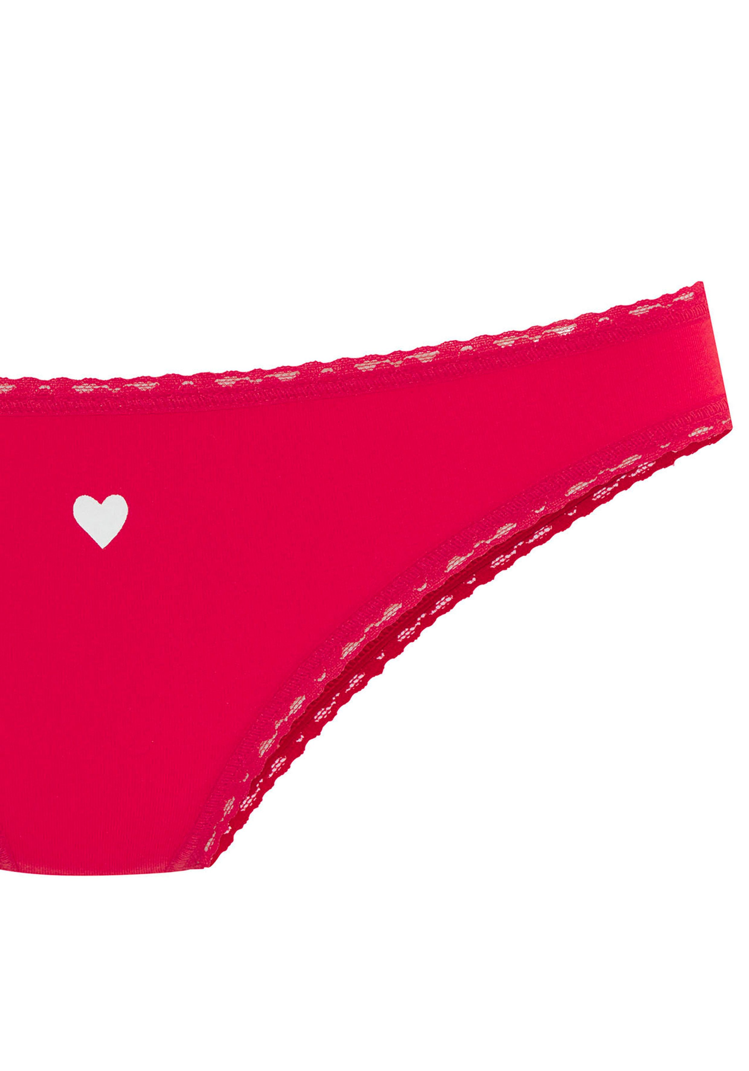 LASCANA Brasilslip Geschenk Box (5er-Pack) mit süßen Herzchen-Prints und aus elastischer Baumwoll-Qualität – Bild 5 von 5