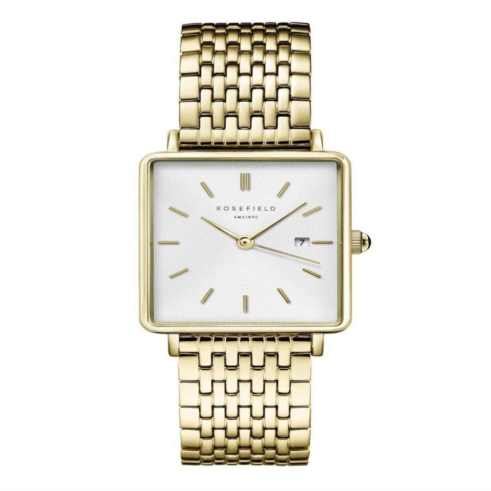 ROSEFIELD Quarzuhr ROSEFIELD Damenuhr Boxy Gold günstig online kaufen