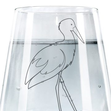 Mr. & Mrs. Panda Glas Storch - Transparent - Geschenk, Spülmaschinenfeste Trinkglser, Baby, Premium Glas, Hochwertige Lasergravur