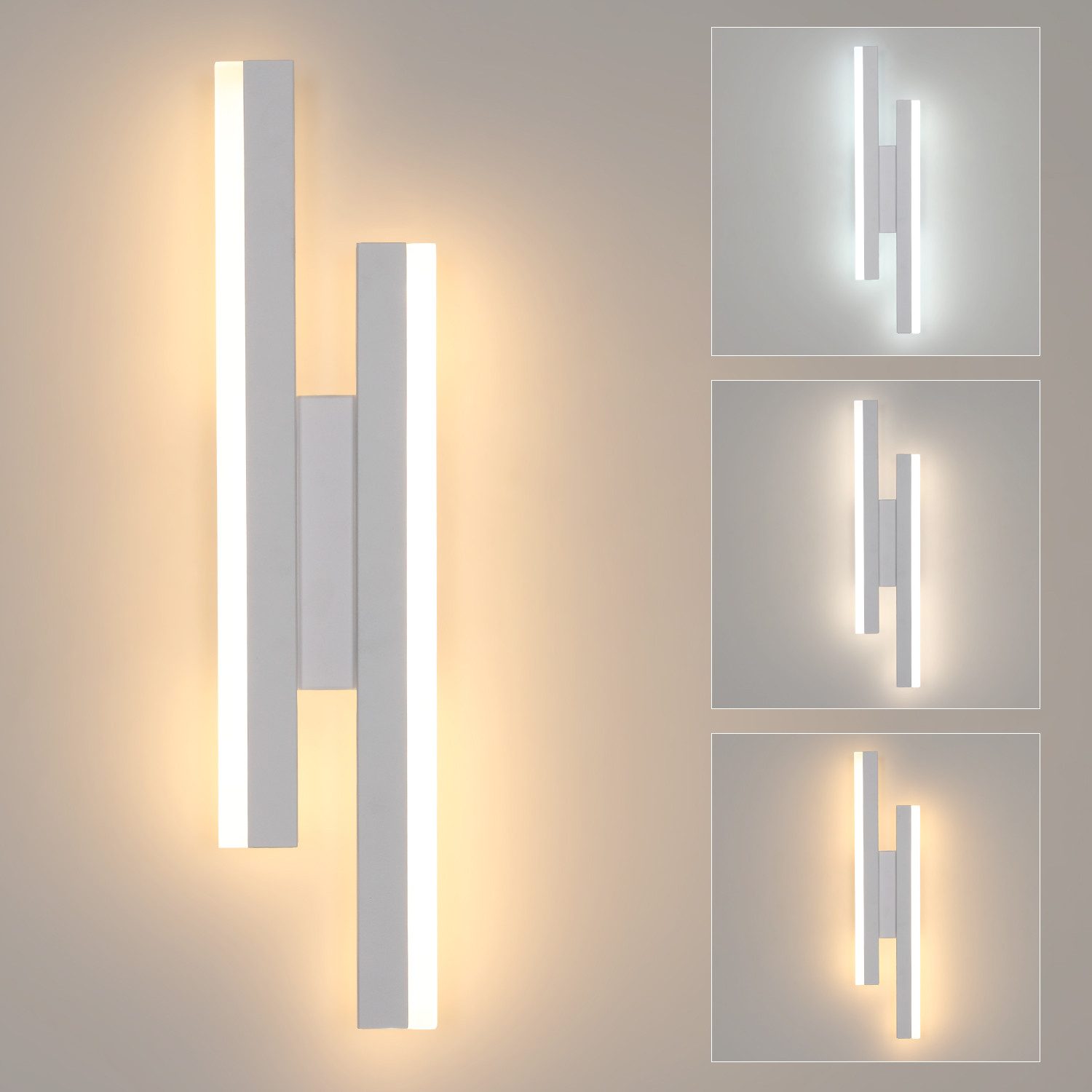Goeco Wandleuchte Acryl-Wandlampe,16W LED-Energiesparlampe,3 Lichtfarben,Sc günstig online kaufen
