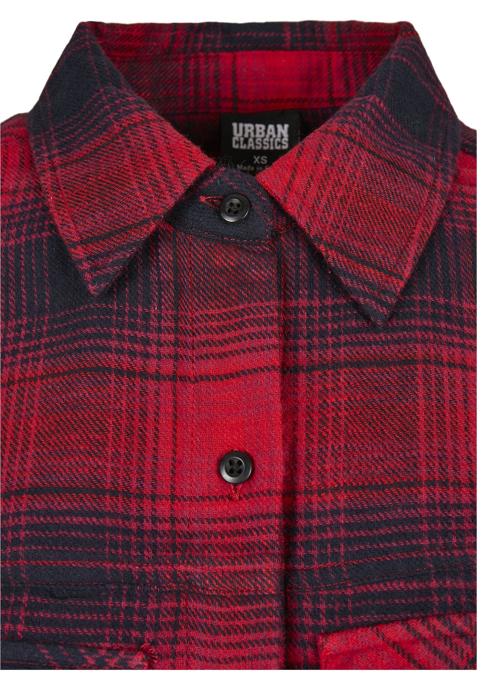 URBAN CLASSICS Langarmhemd Ladies (1-tlg) Overshirt Damen Check