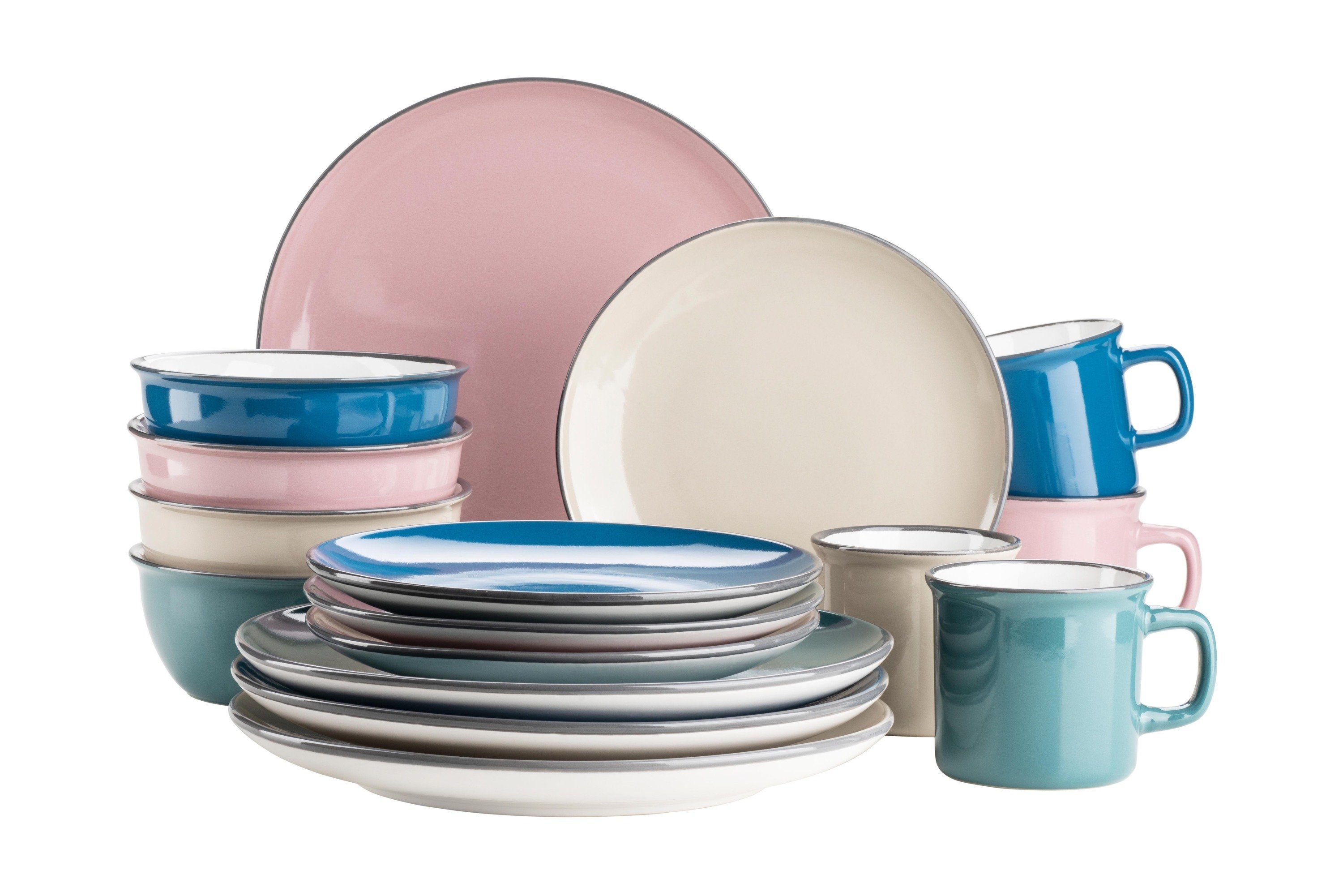 MÄSER Kombiservice Maila (16-tlg), 4 Personen, Steingut. Reduzierter Preis € 97,99. Unverbindliche Preisempfehlung € 144,90