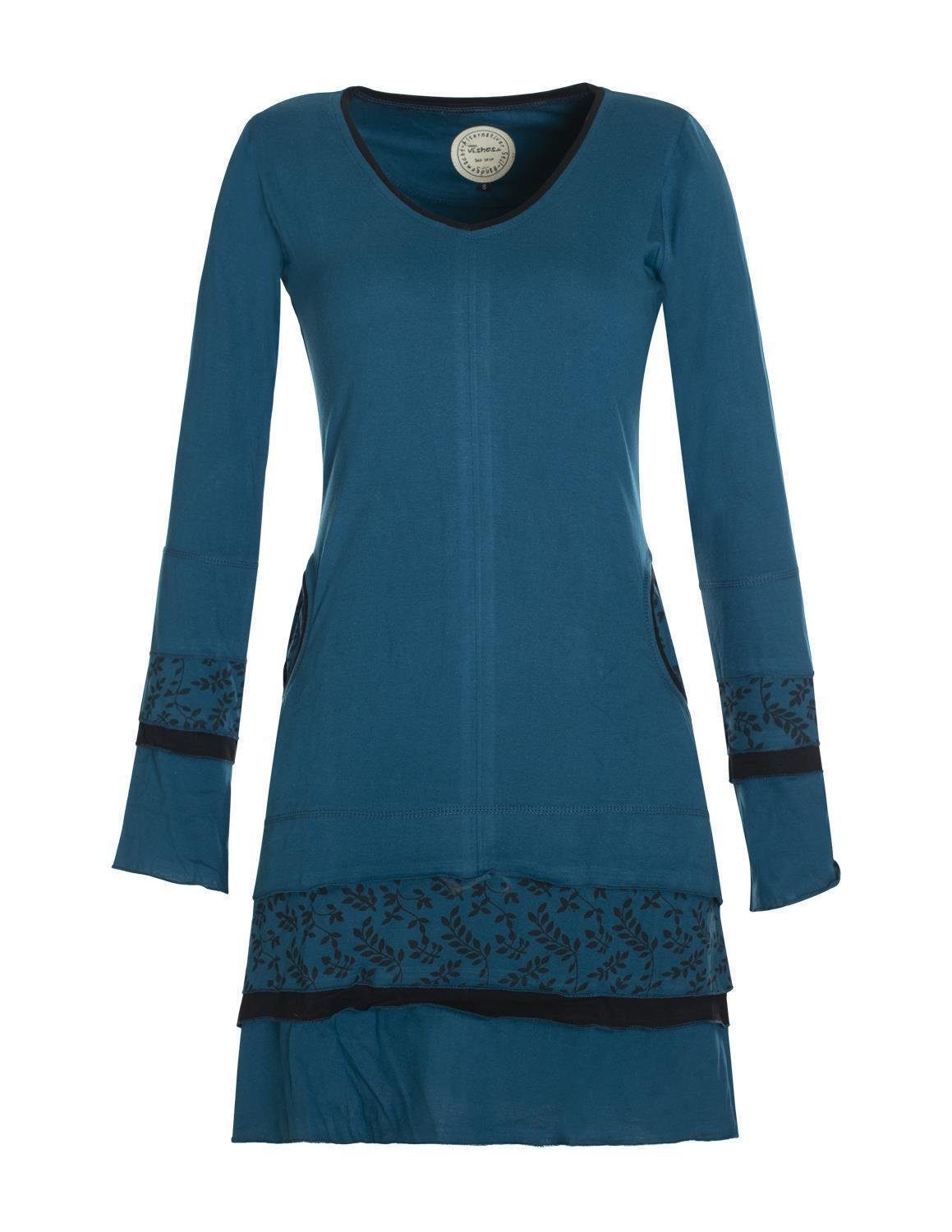 Jerseykleid Langarm Lagenlook Strickkleid Sweatshirtkleid