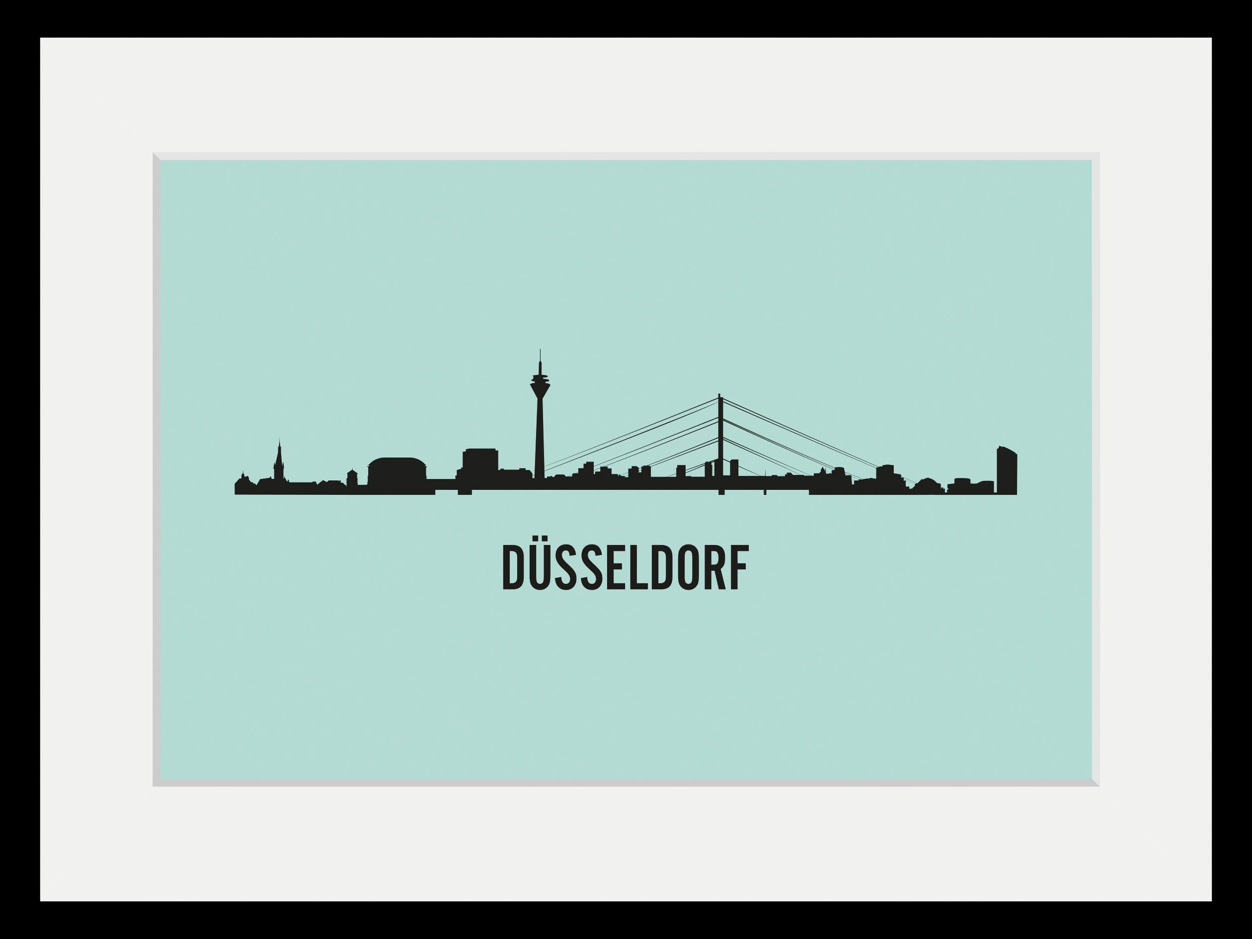 Städte (1 St) Düsseldorf Bild queence Skyline,