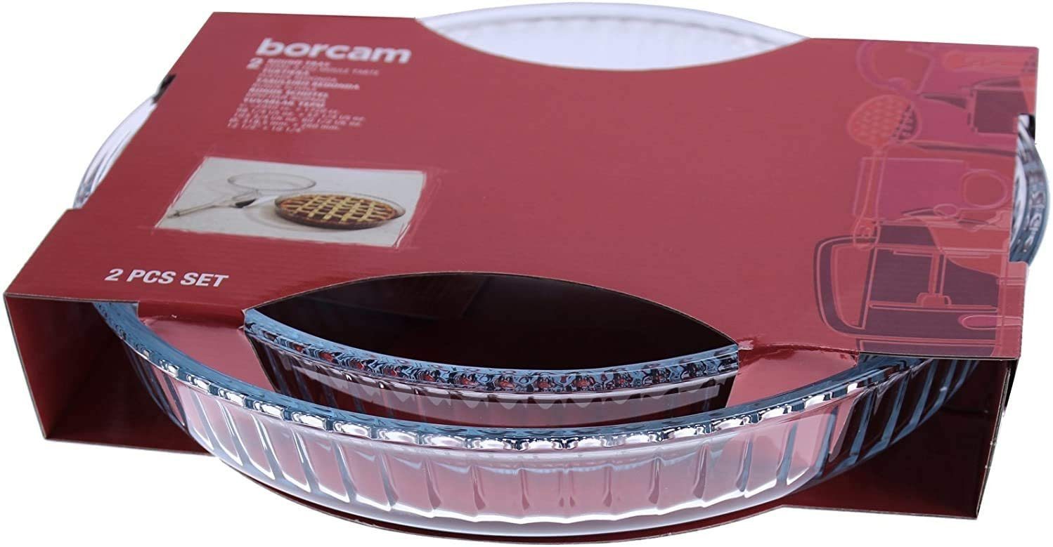 Pasabahce Auflaufform 2-tlg. Auflaufformen, 1 x Ø 26 cm Höhe: 5cm 1 x Ø 32 cm Höhe: 5,5cm, (2-St)