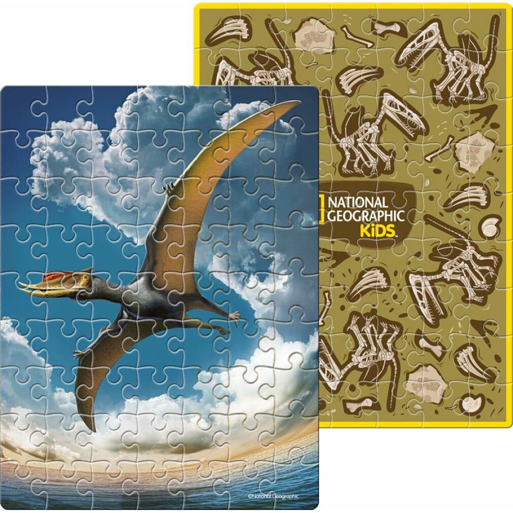 CubicFun Puzzle Doppelseitiges Puzzle im Ei National Geographic: Pterosaurier 63 Teile, Puzzleteile
