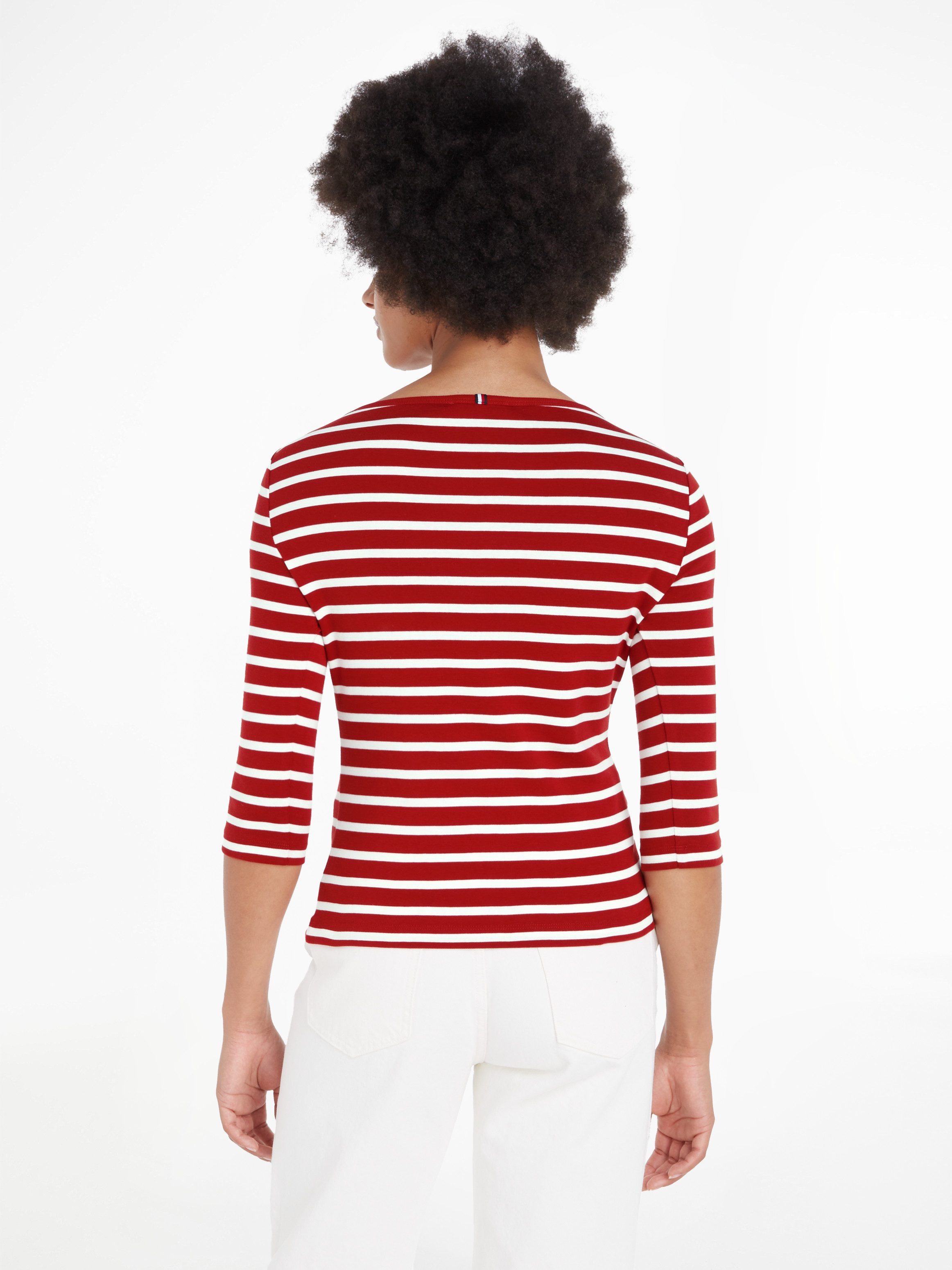 Tommy Hilfiger 3/4-Arm-Shirt NEW CODY SLIM BOAT-NECK mit Logostickerei