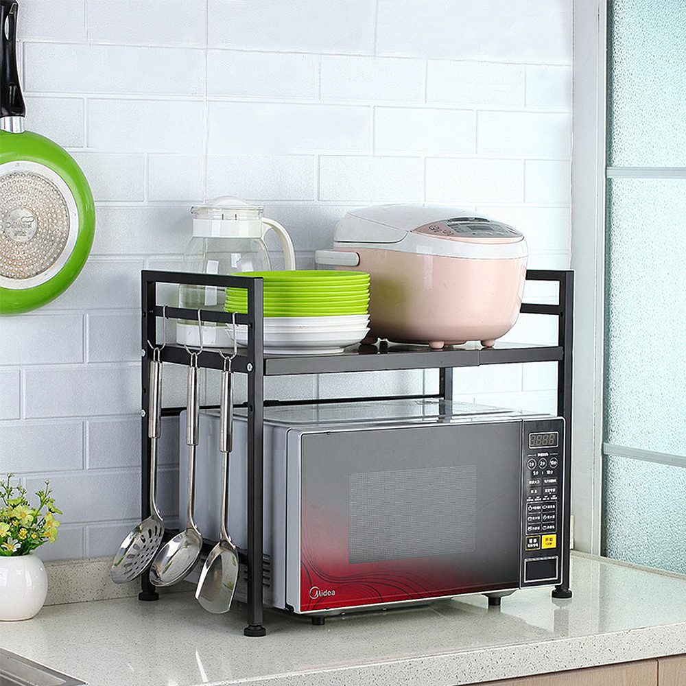 JEOBEST Regalelement Küchenregal Mikrowellenregal 2/3Stufig Erweiterbares Mikrowellen Regal