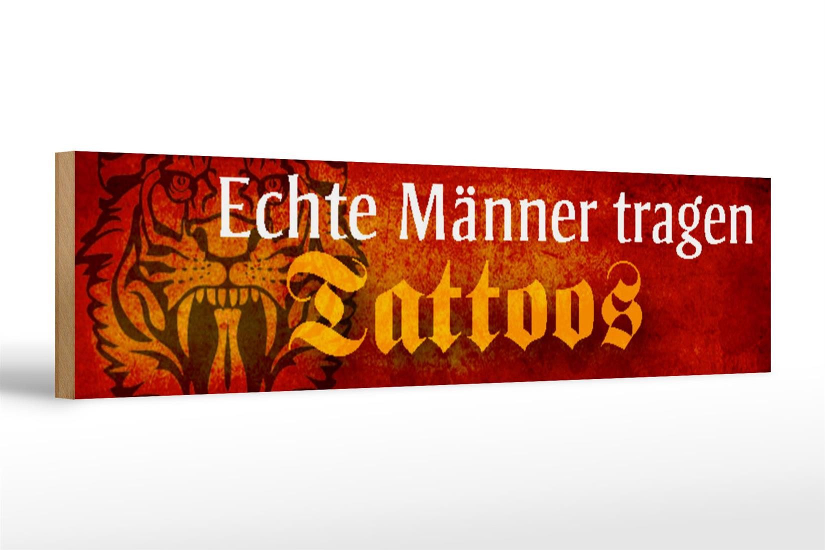 Femer GmbH Holzbild Spruch 46x10cm echte Männer tragen Tattoos, Sprüche