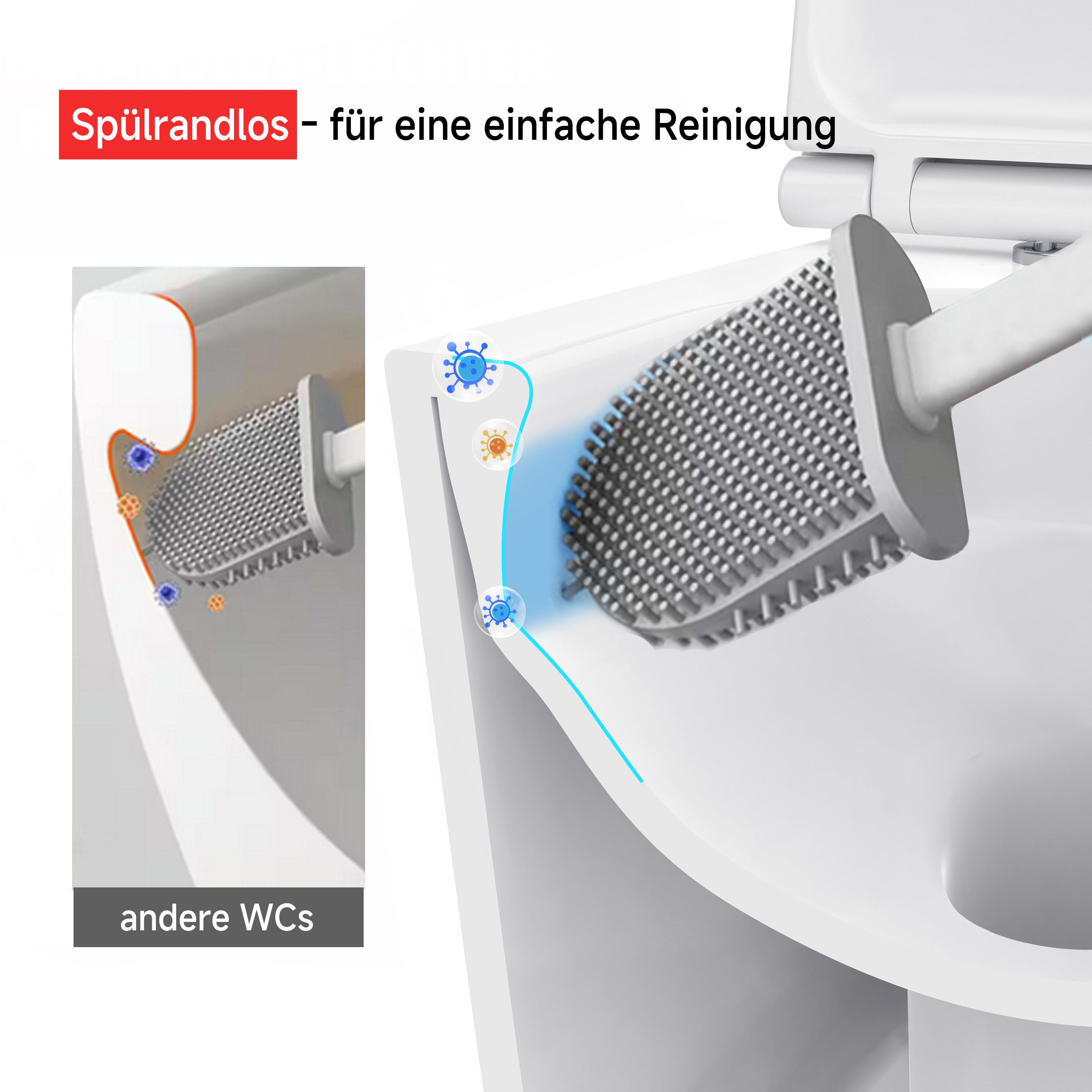 welltime Tiefspül-WC Cascata Design, bodenstehend, Abgang waagerecht, Vortex-Flush – Bild 4 von 5