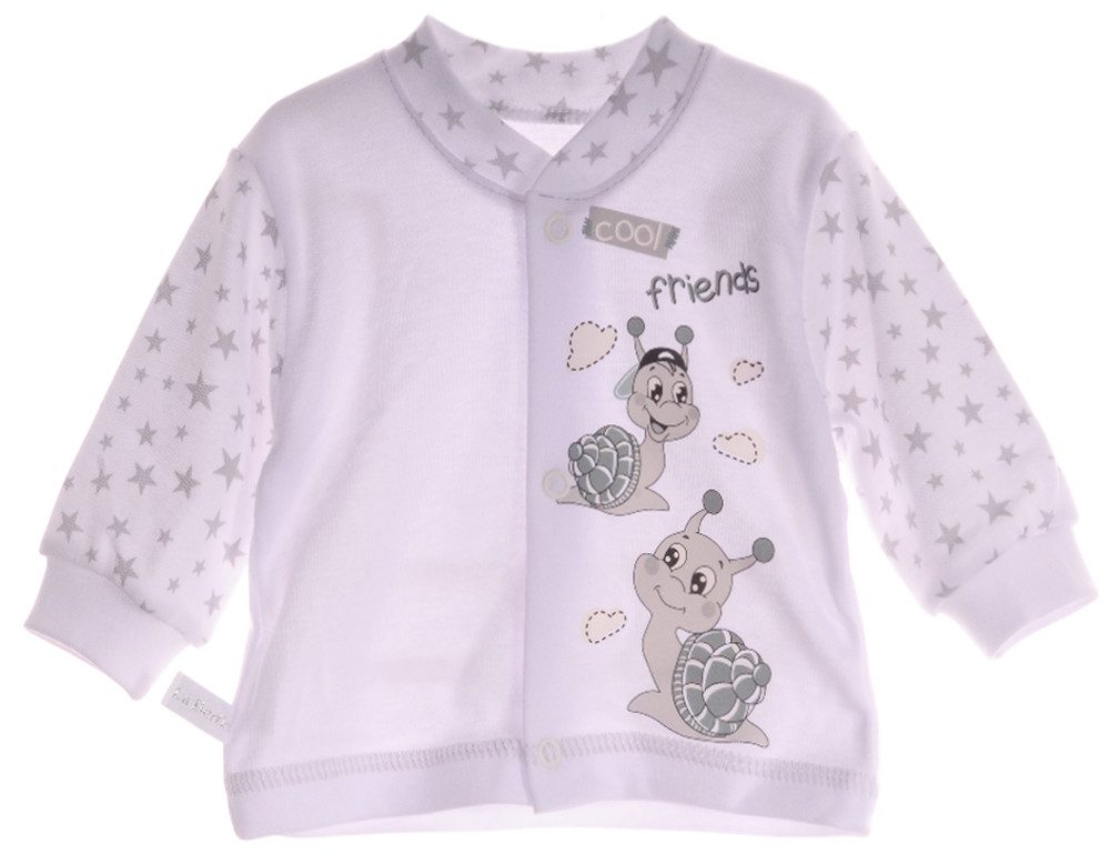 Langarmshirt Baby Hemdchen in weiß T-Shirt mit Sterne