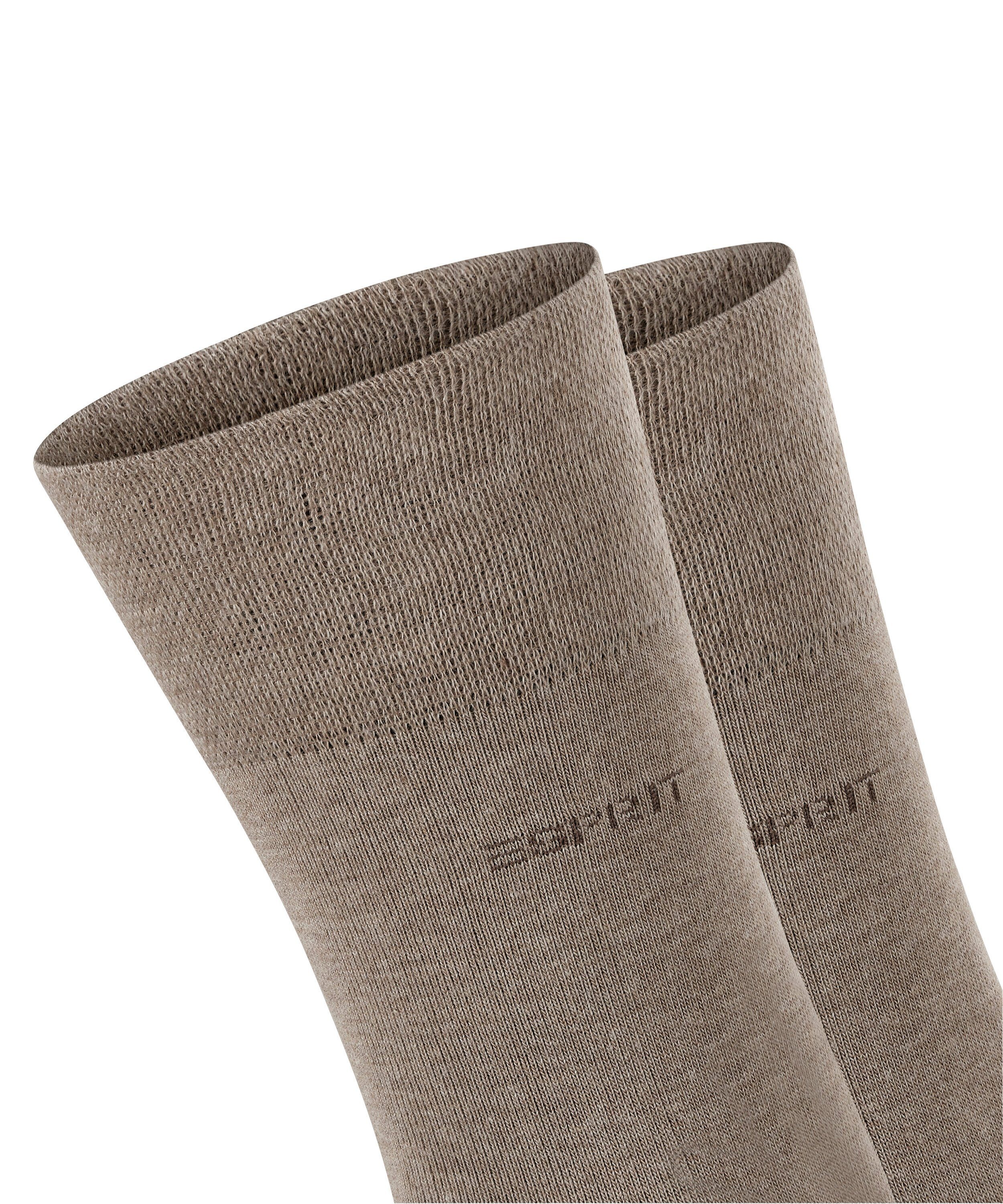 (2-Paar) (5410) Esprit Socken mel 2-Pack Basic nutmeg Easy