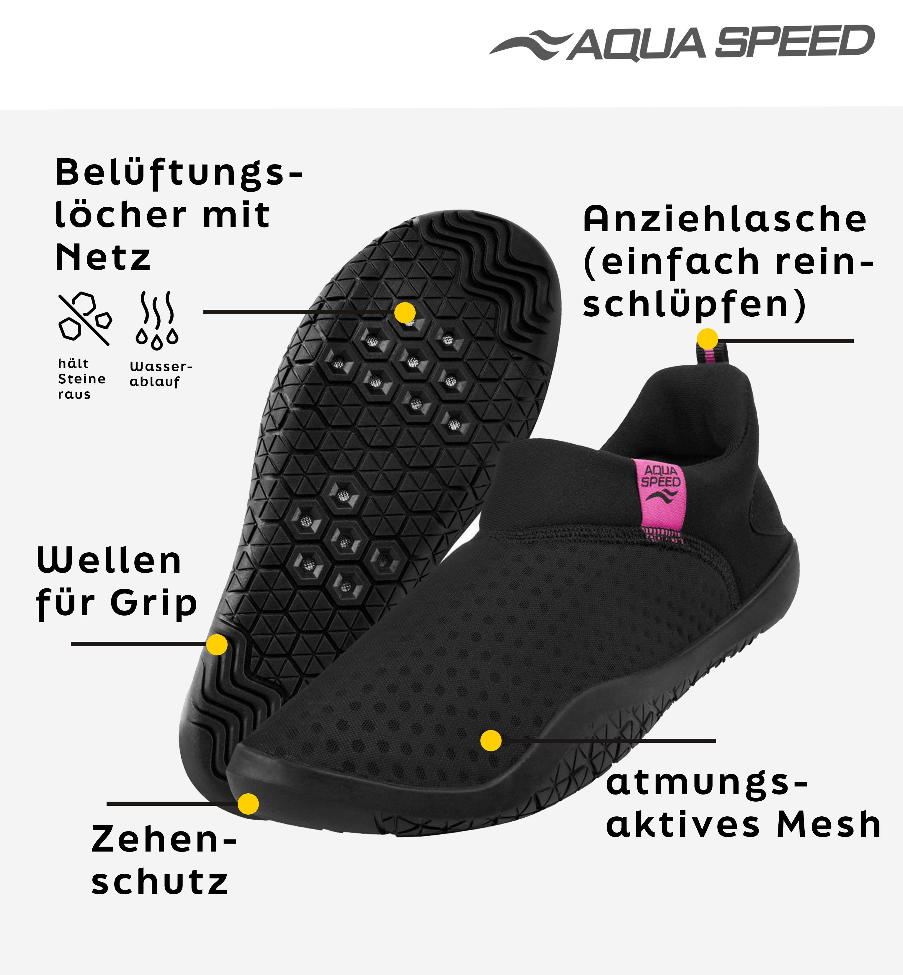 Aqua Speed Aqua Speed Lagarto Aquaschuhe Gr. 40 – Rutschfest & modern im Set Wasserschuh (Vielseitige Aqua Schuhe – Für Freizeit, Urlaub & Schwimmbad) Rutschfest & stylisch – Aqua Schuhe + Tuch für unterwegs