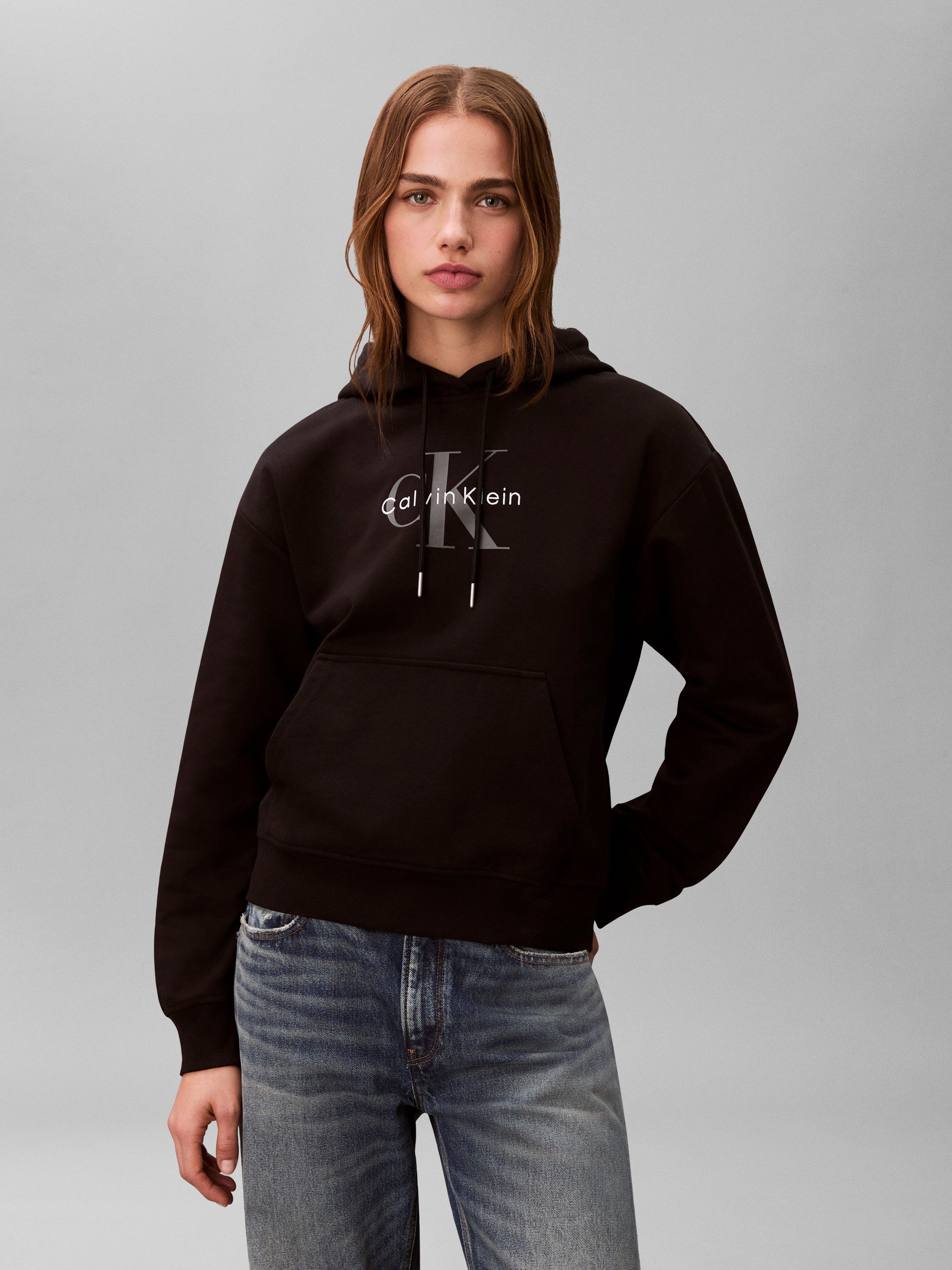 Calvin Klein Jeans Kapuzensweatshirt MONOLOGO Regular fit mit Kapuze und Kängurutasche