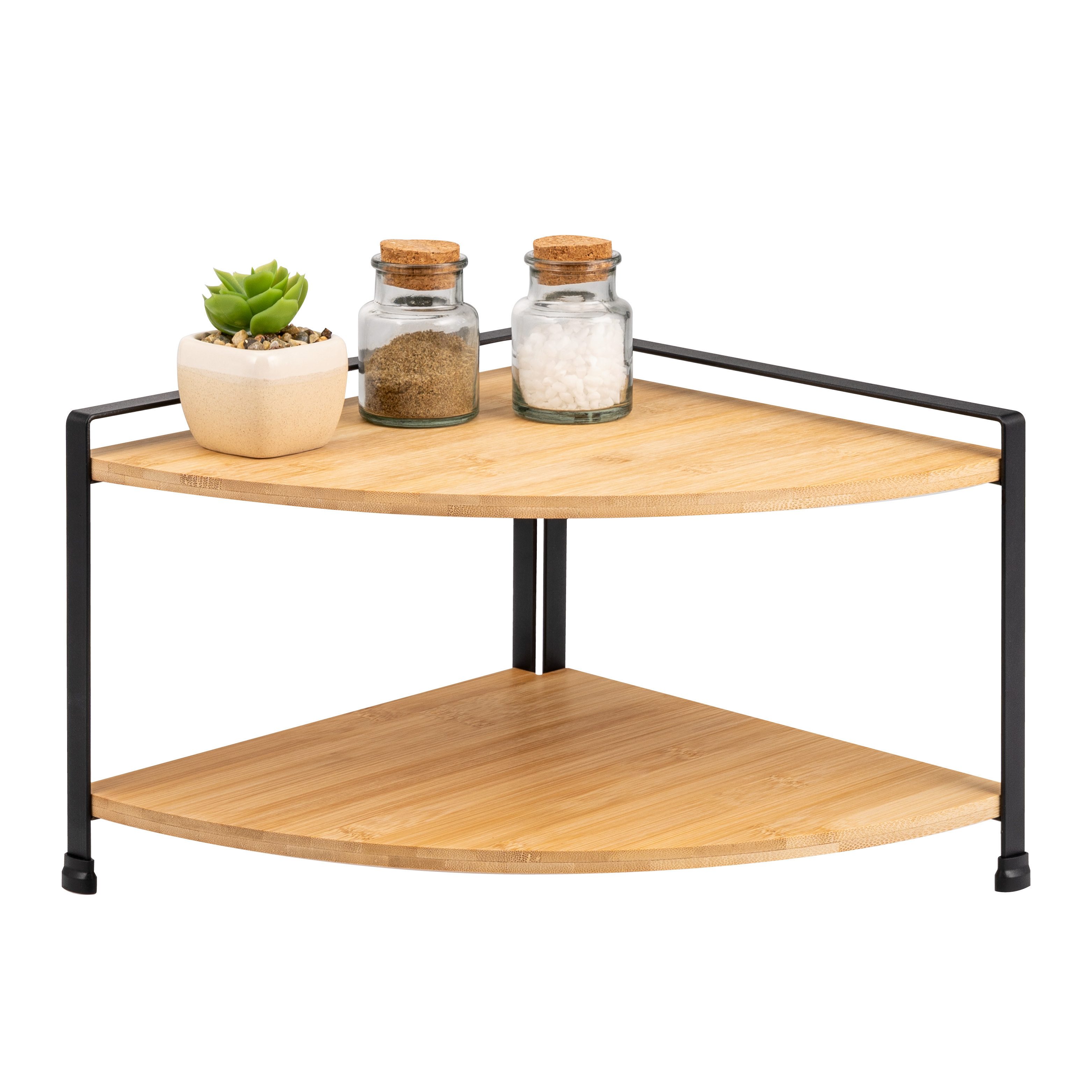 eluno Küchenregal Gewürzeckregal aus Bambus und Metall günstig online kaufen