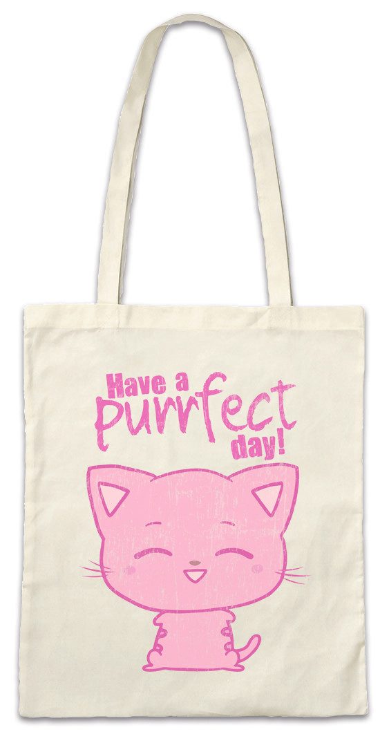 Beuteltasche Have A Purrfect Day Stofftasche Meow Cats Cat Katze Katzen Kitty