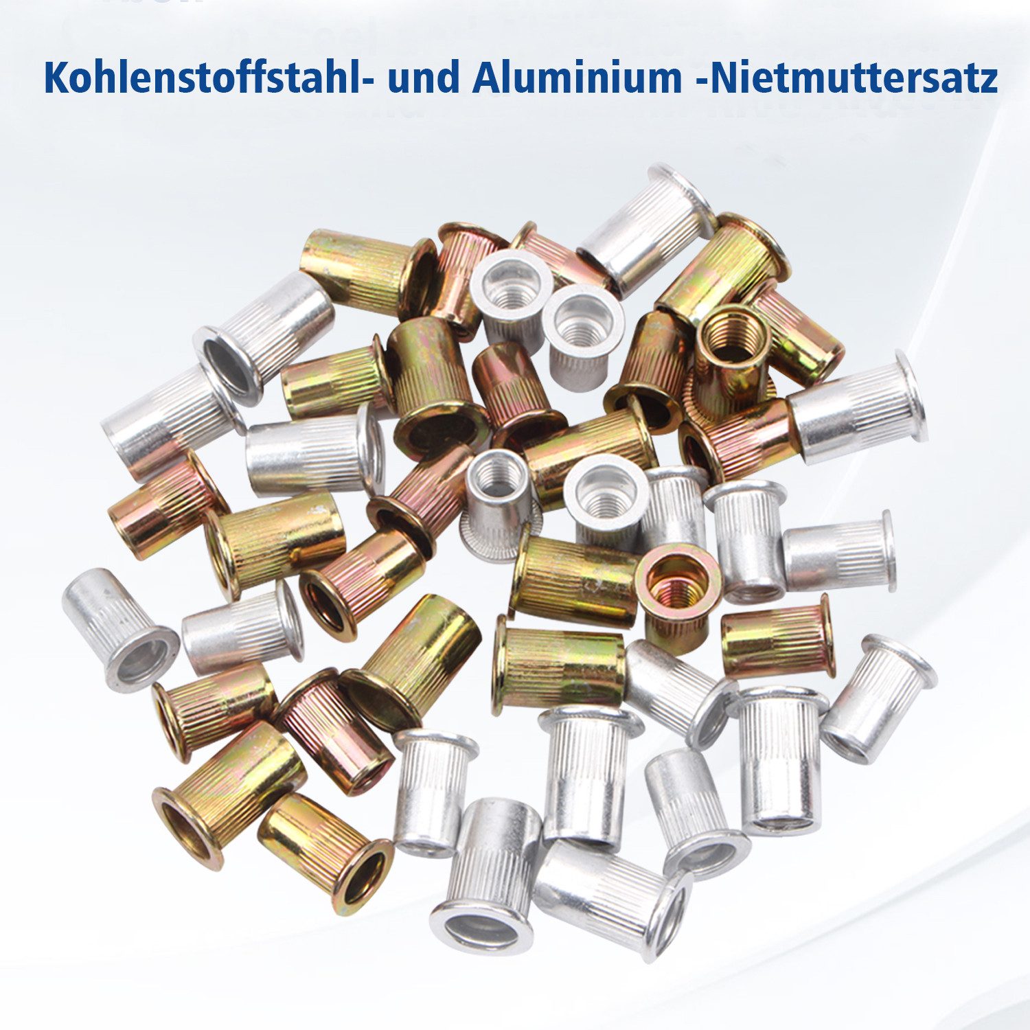 CCLIFE Niete 500tlg Nietmuttern Sortiment M3 M4 M5 M6 M8 M10 Flachkopf – Bild 5 von 5