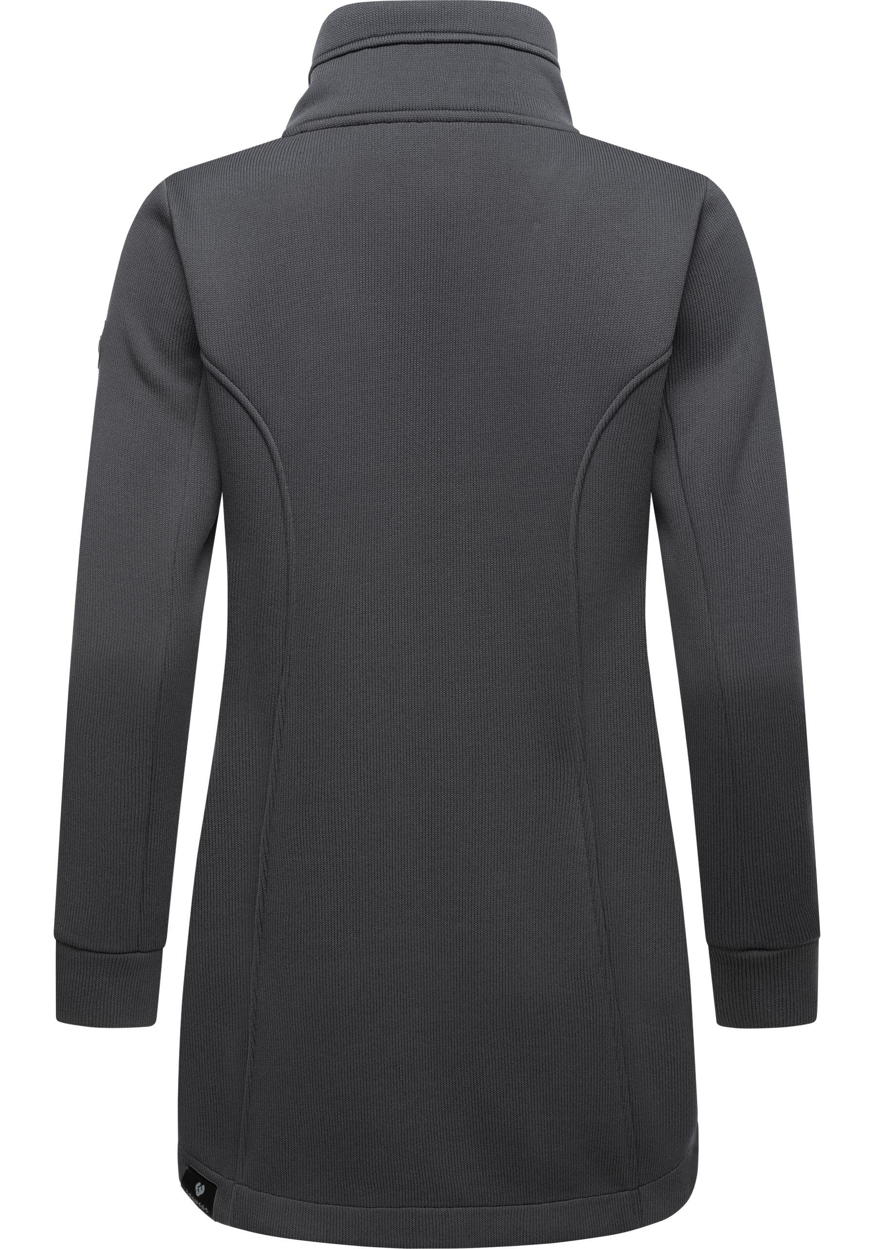 Ragwear Sweatjacke Letrice Bonded Elegante Zip-Jacke mit hohem Kragen in Feinstrickoptik