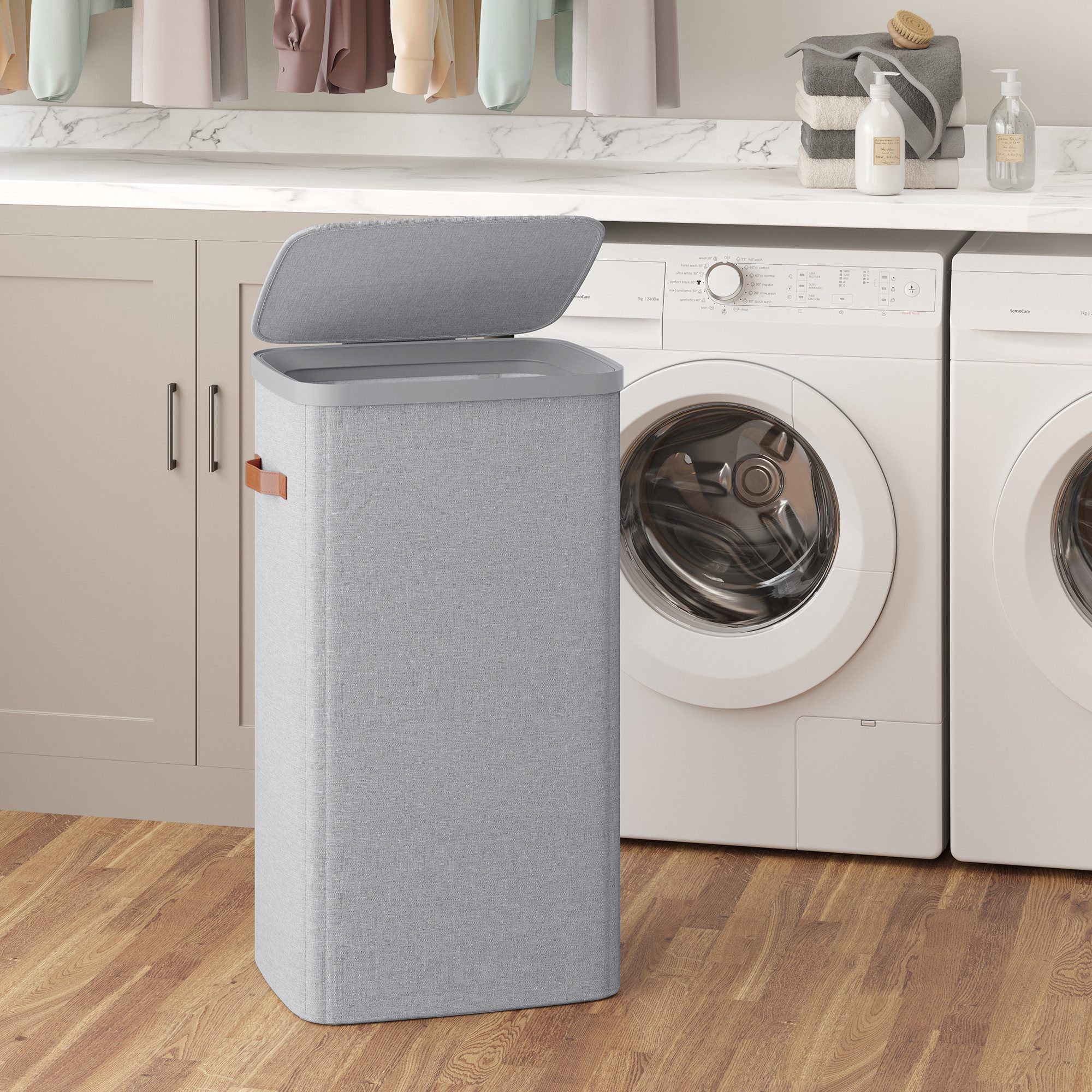 SONGMICS Wäschekorb, 100/170/190 L Wäschesammler 1/2/3 Fächer, Wäschetonne günstig online kaufen