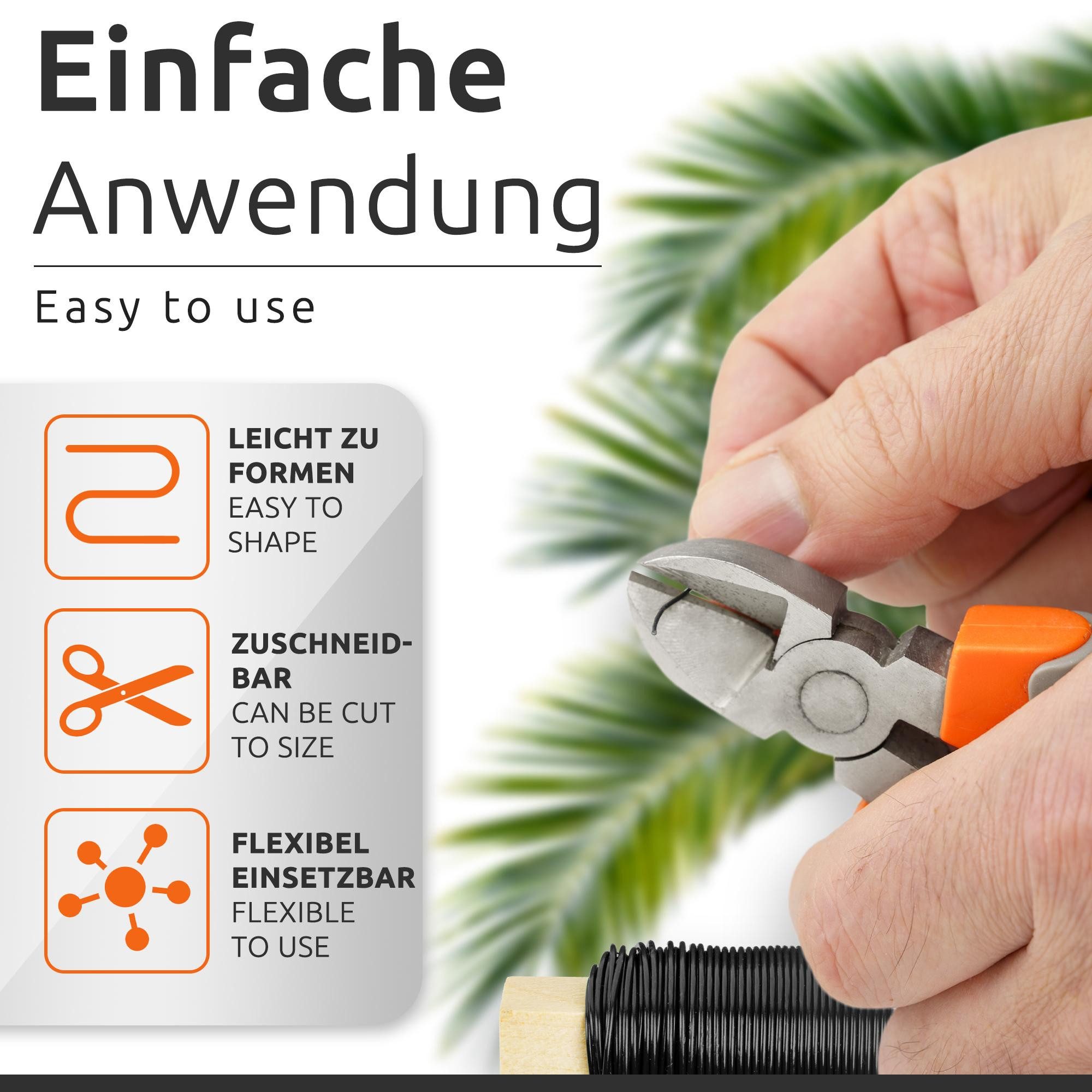 ECENCE Bindedraht Blumendraht verzinkt Wickeldraht 4x35m Basteldraht